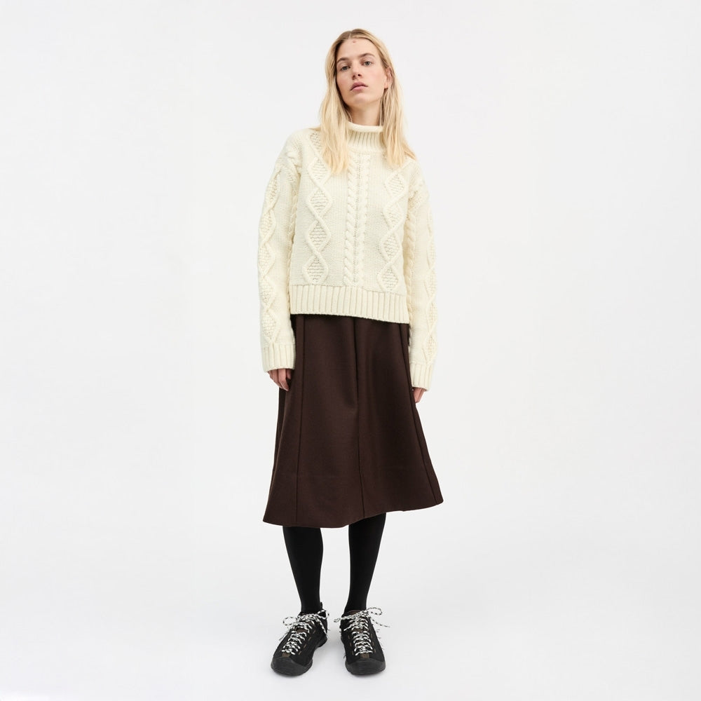- White Sun 0-Neck Jumper - Ecru