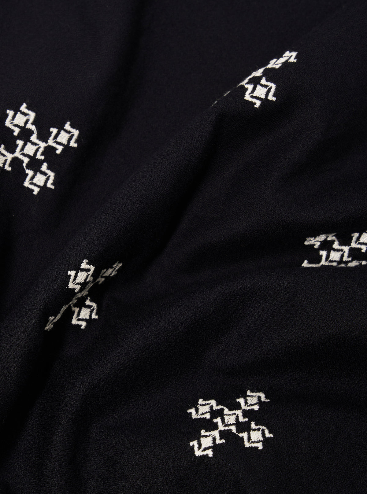Embroidered Diamond Camp Shirt - Black