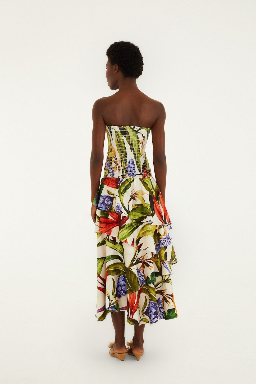 Strapless Maxi Dress - Sand Florart