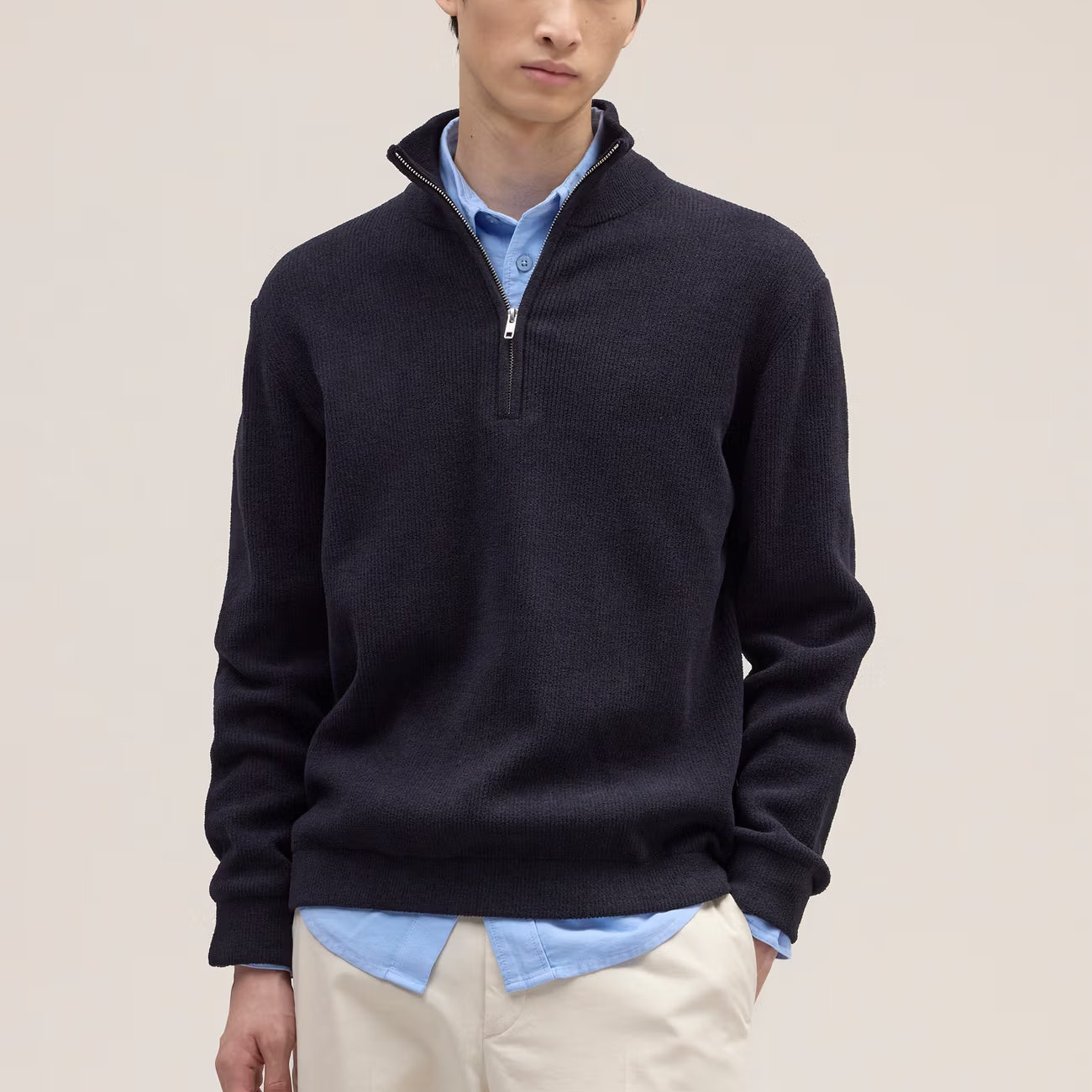 Danny Half Zip Sweater - Navy Blue