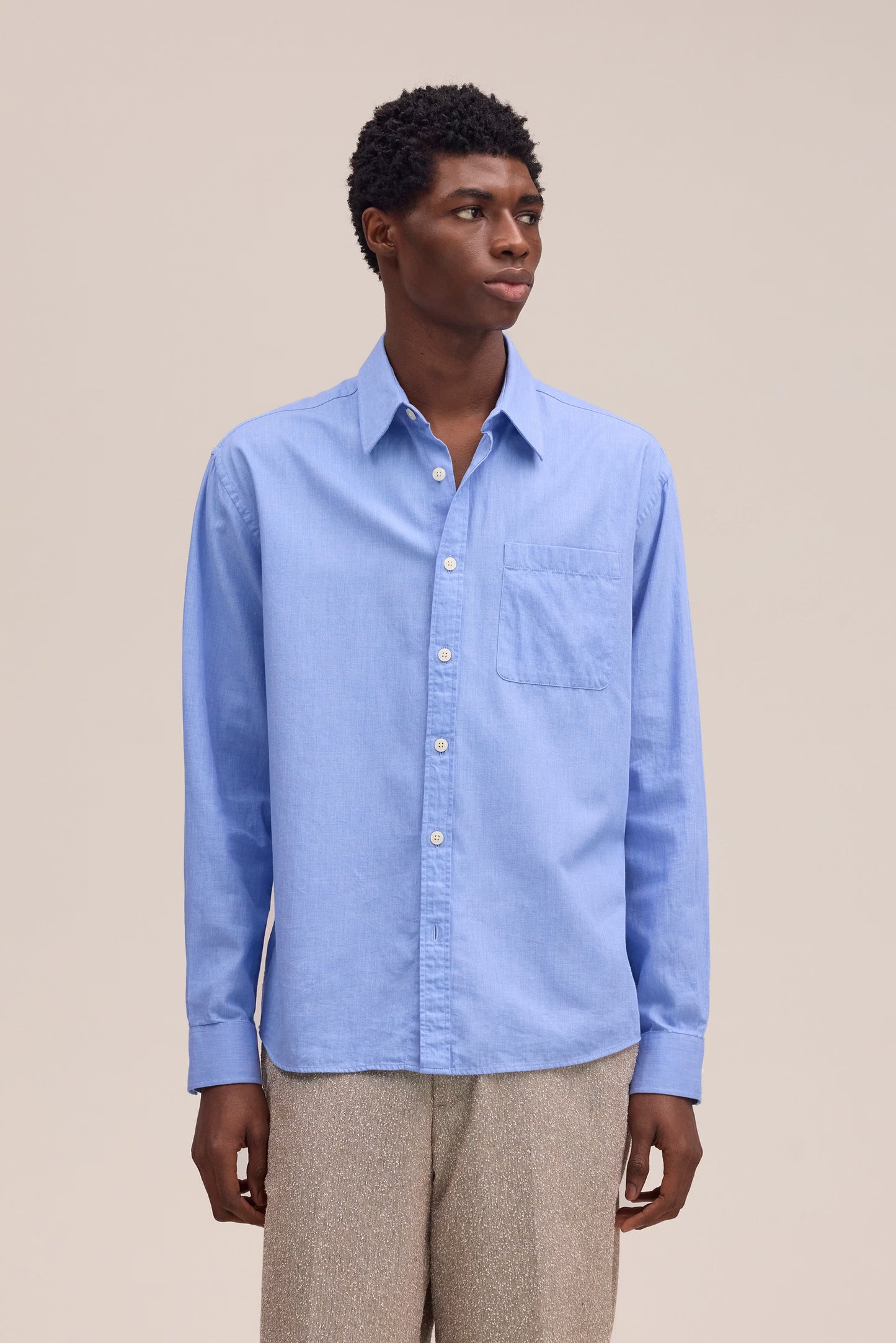 Deon - Chambray Shirt - Blue Quartz