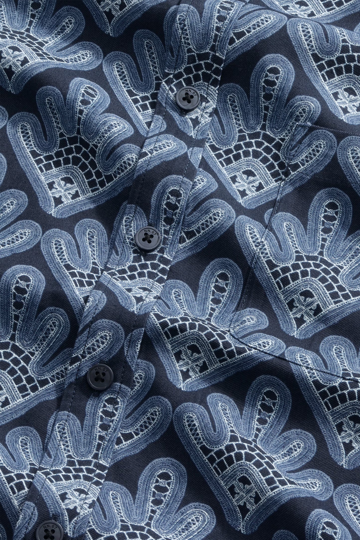 Deon All-Over Print SS Shirt - Navy Blue