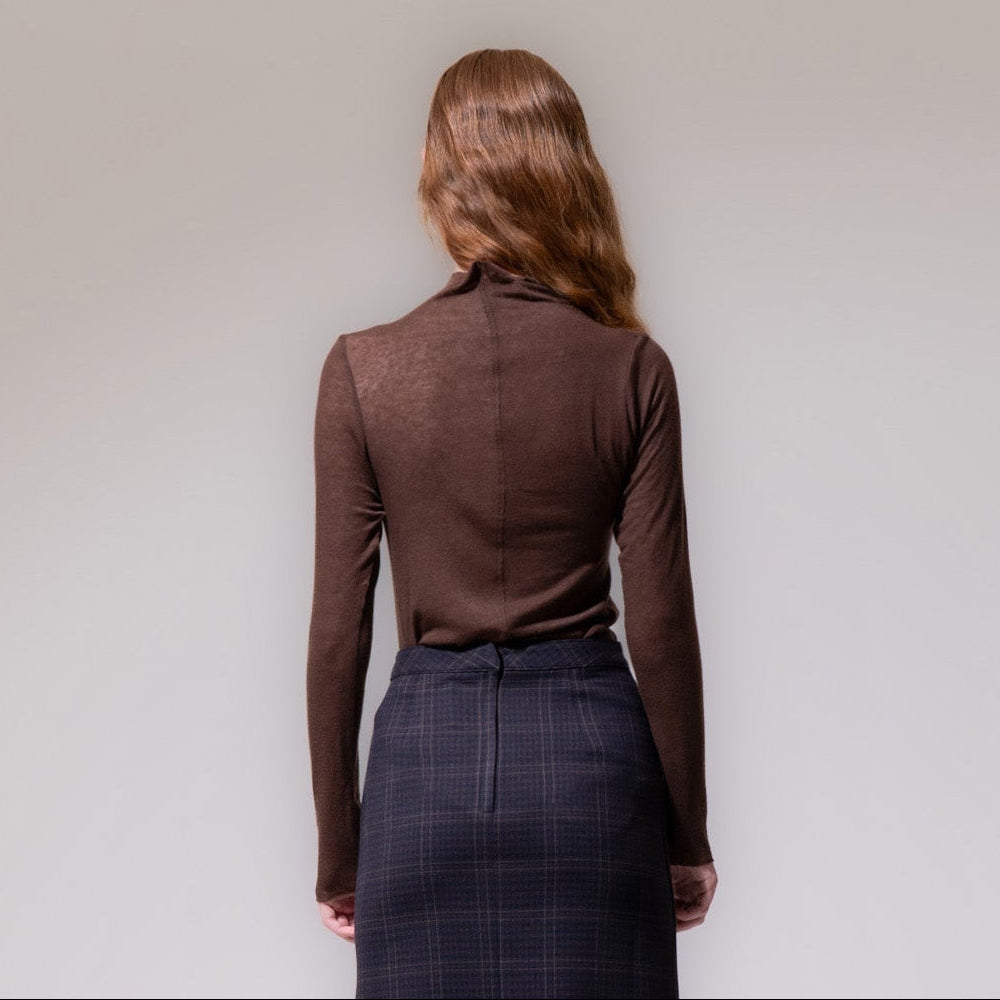 Second Skin Wool Blouse - Brown