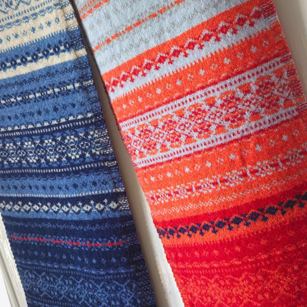 Alloa Fairisle Scarf - Bella-Blue