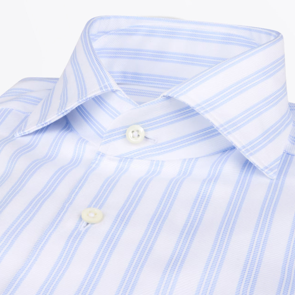 Regular Schiller Collar Shirt - Light Blue Stripe