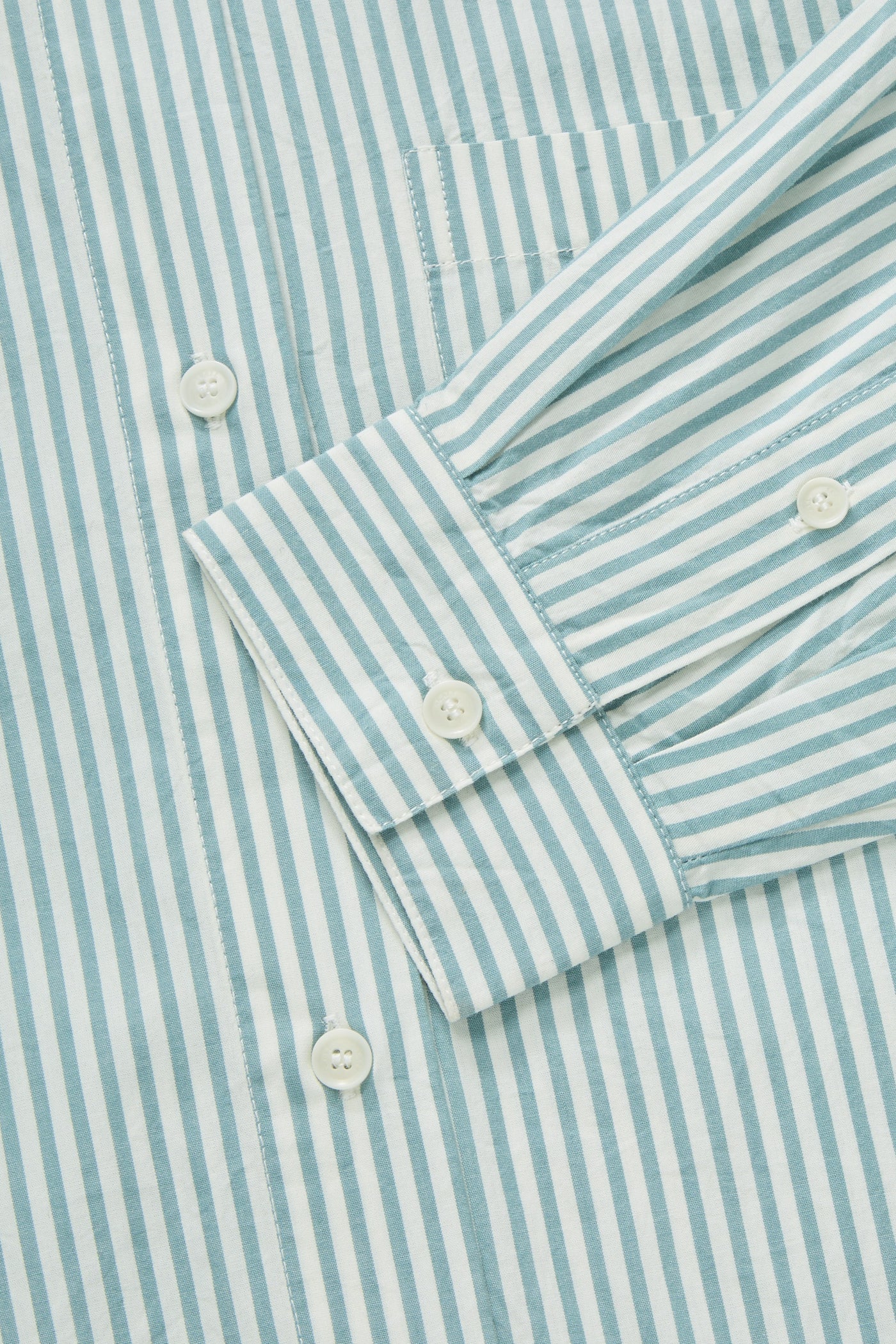 Edgar Shirt - White/Aqua Stripe