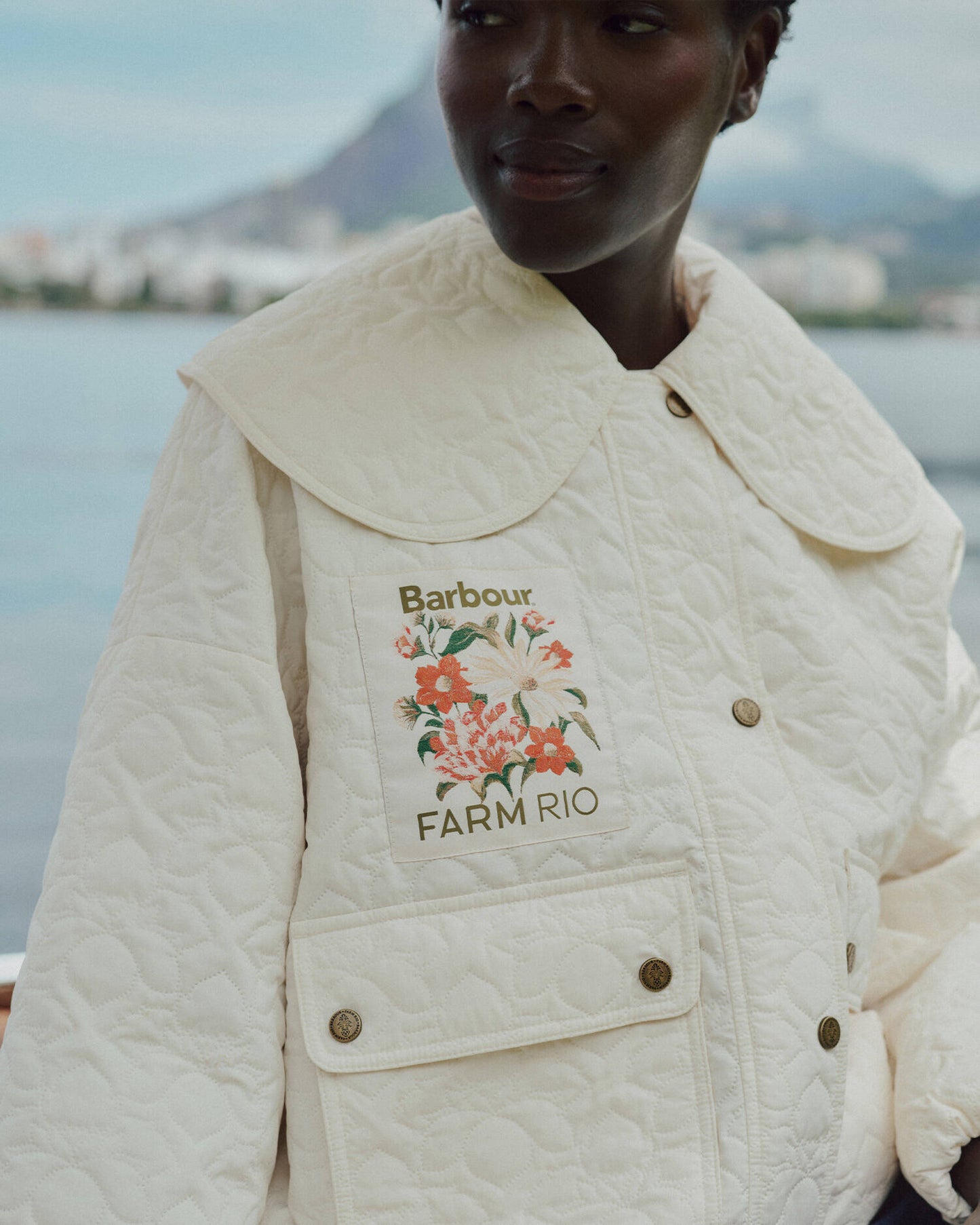 Lotus Quilted Jacket - White Rose