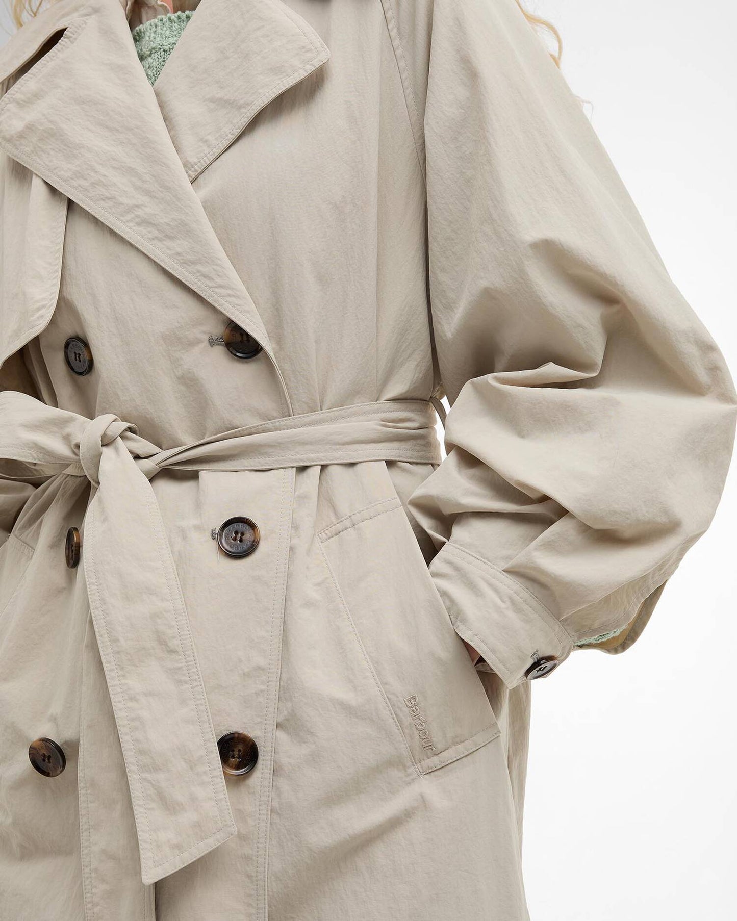 Layla Trench - Mist/Dress Navy Tartan