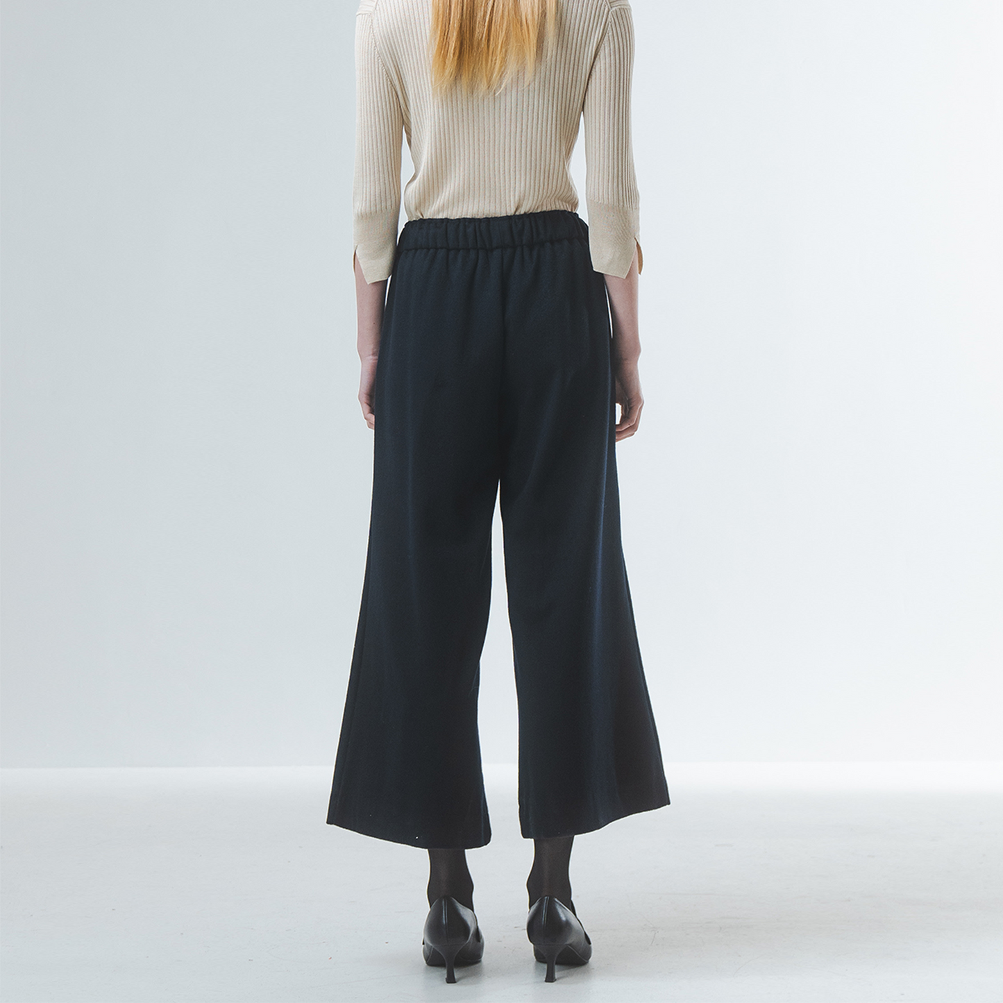 Drawstring Waist Trousers - Black