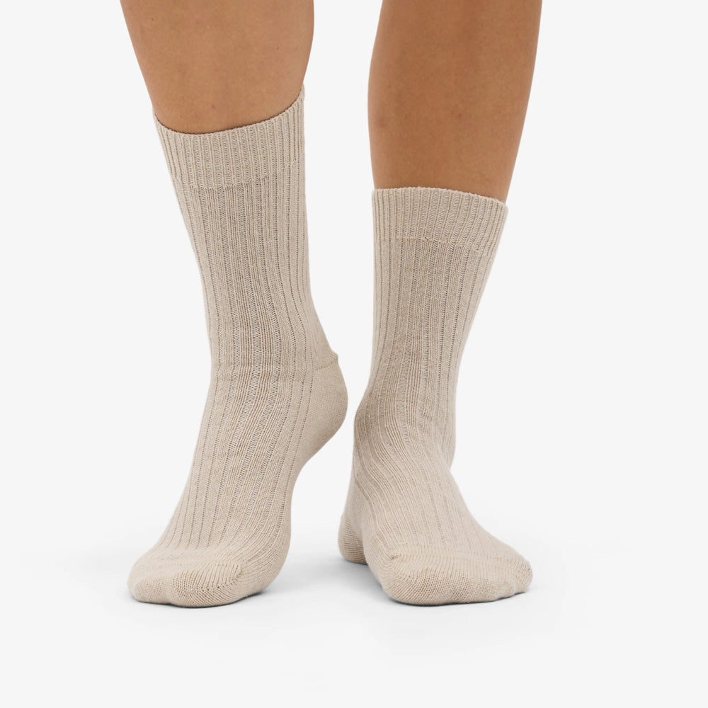 Merino Wool Blend Socks - Ivory White