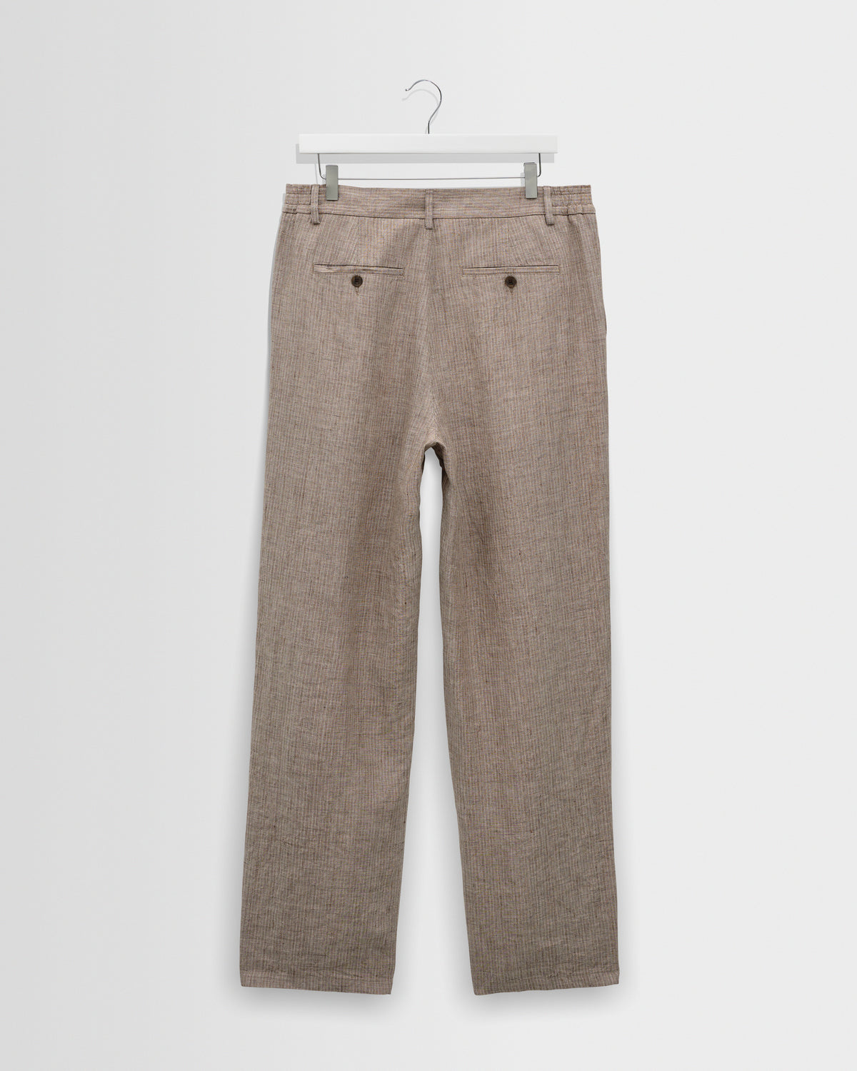 Malham Trouser Linen Stripe - Natural Brown