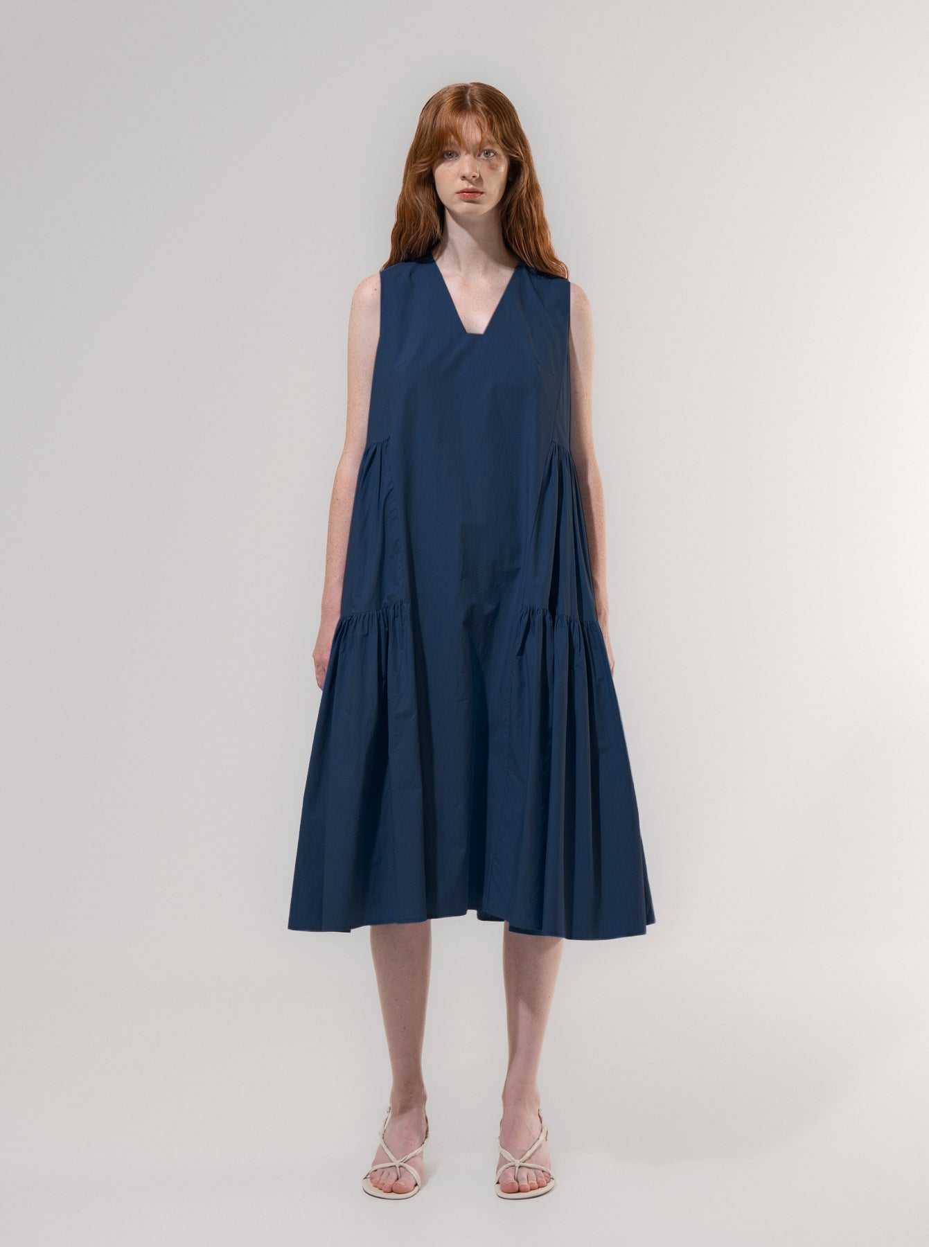 Tiered Sleeveless Dress - Navy