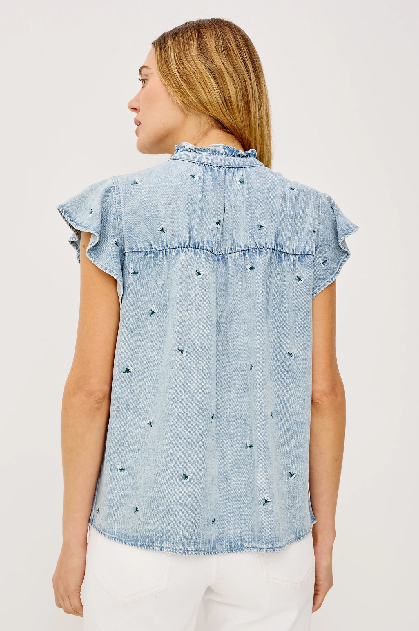 Ruthie Shirt - Ivory Carnations