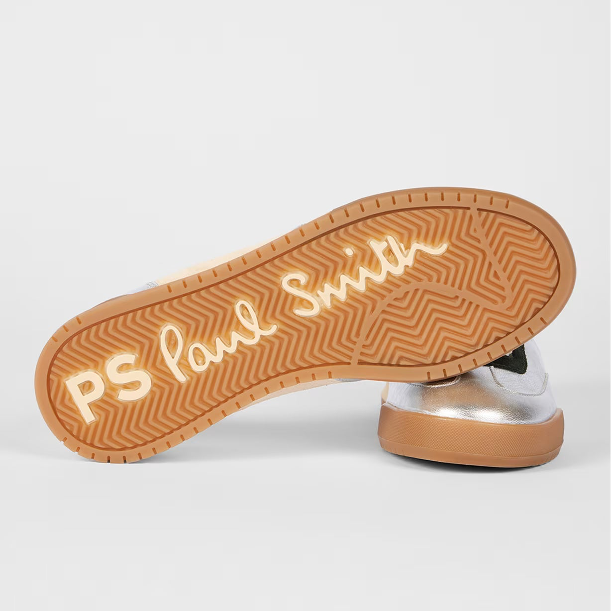 Leather Silver 'Dover' Retro Gum Trainers - Silver