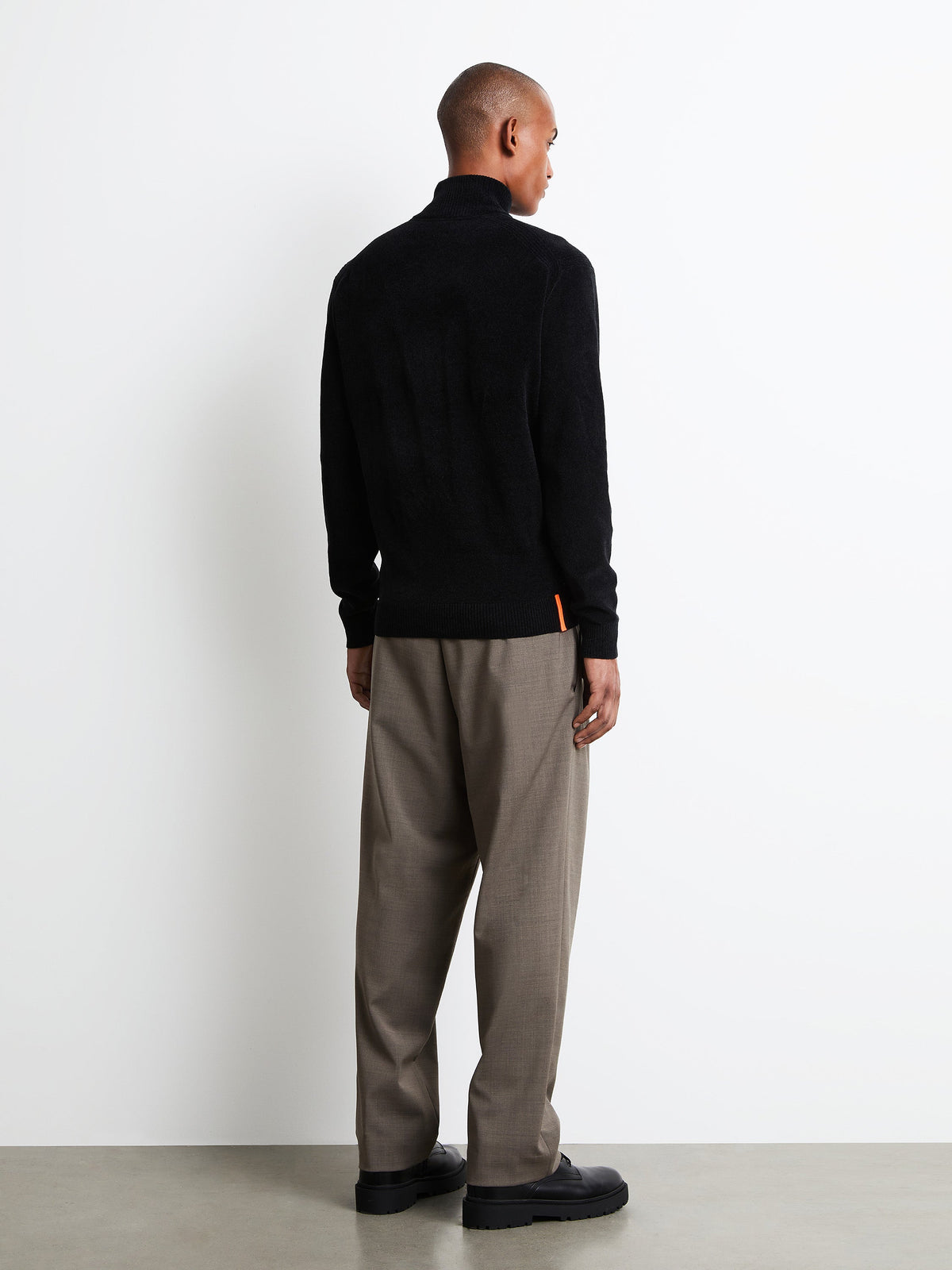Velvet Half Zip Knit - Black