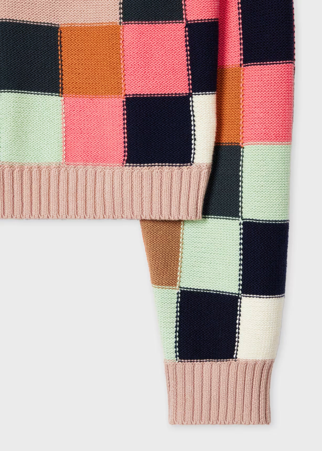 Geometric Square Knitted Sweater - Rust Orange