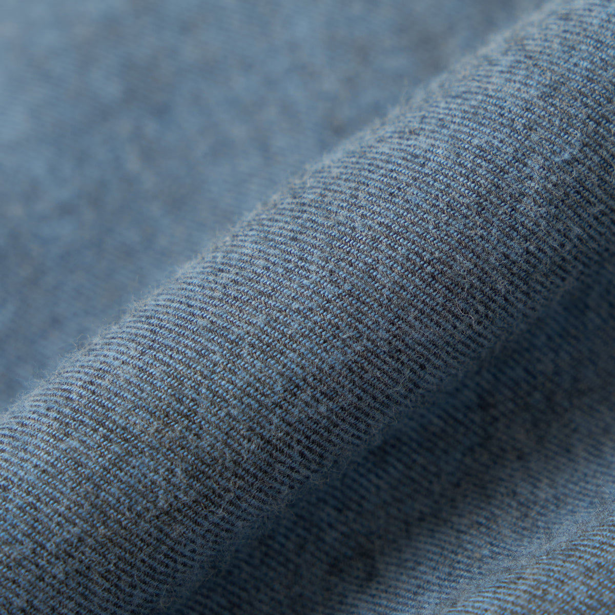 Square Pocket Shirt Brushed Marl Twill - Blue