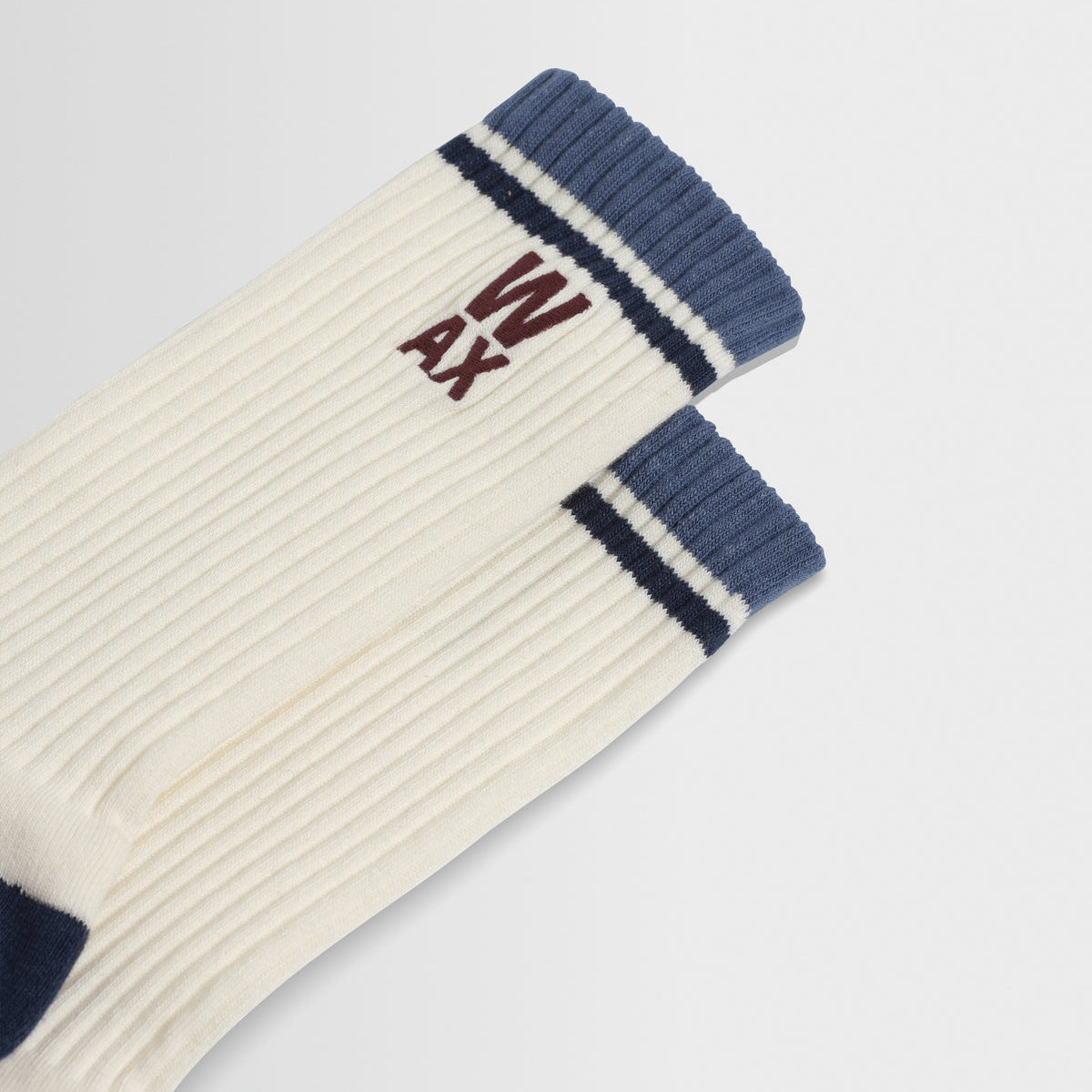 Thorpe Banded Stripe Socks - Ecru And Navy