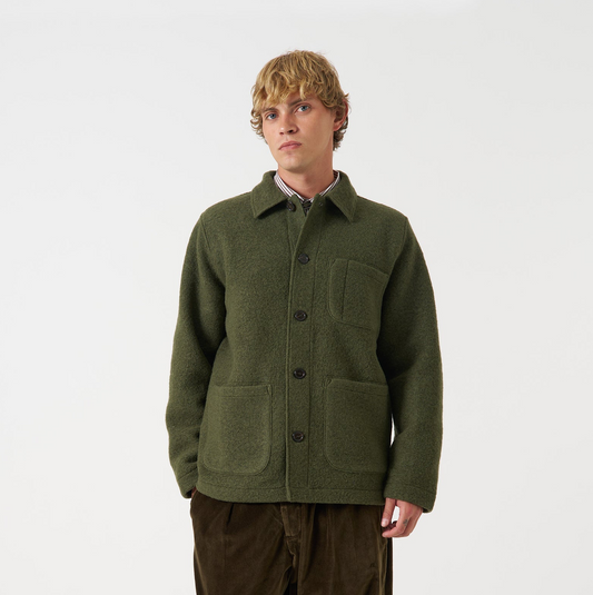 Wool Fleece Field Jacket - Olive