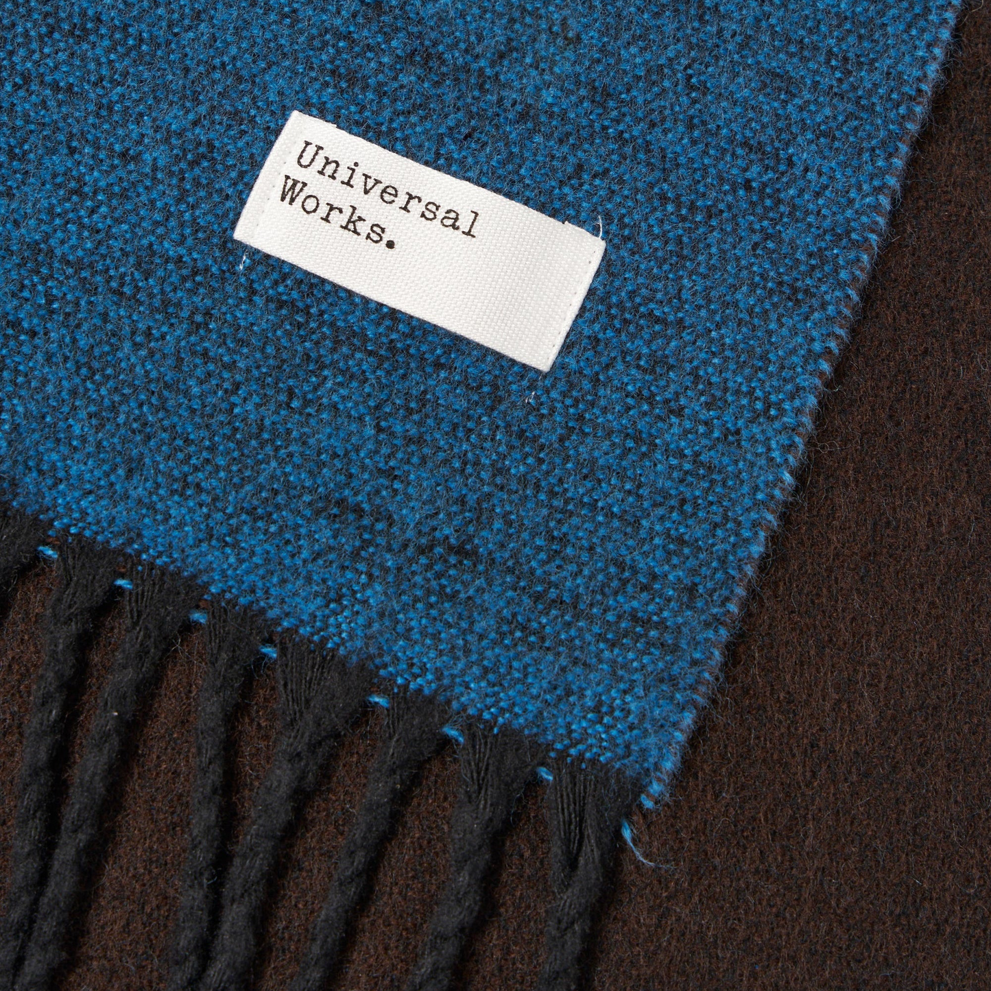 Double Sided Scarf - Light Blue/Brown