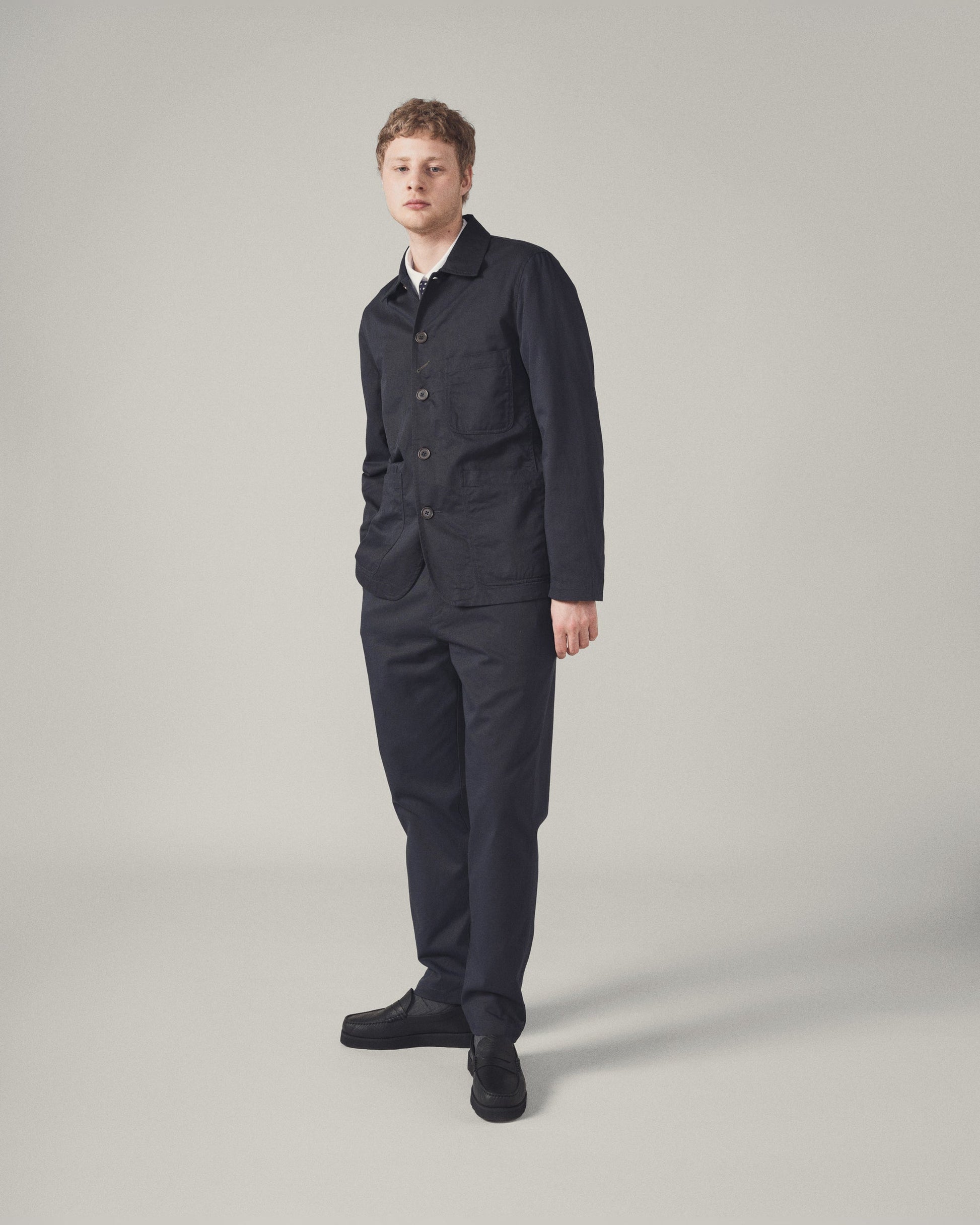 Universal Twill Bakers Jacket - Navy