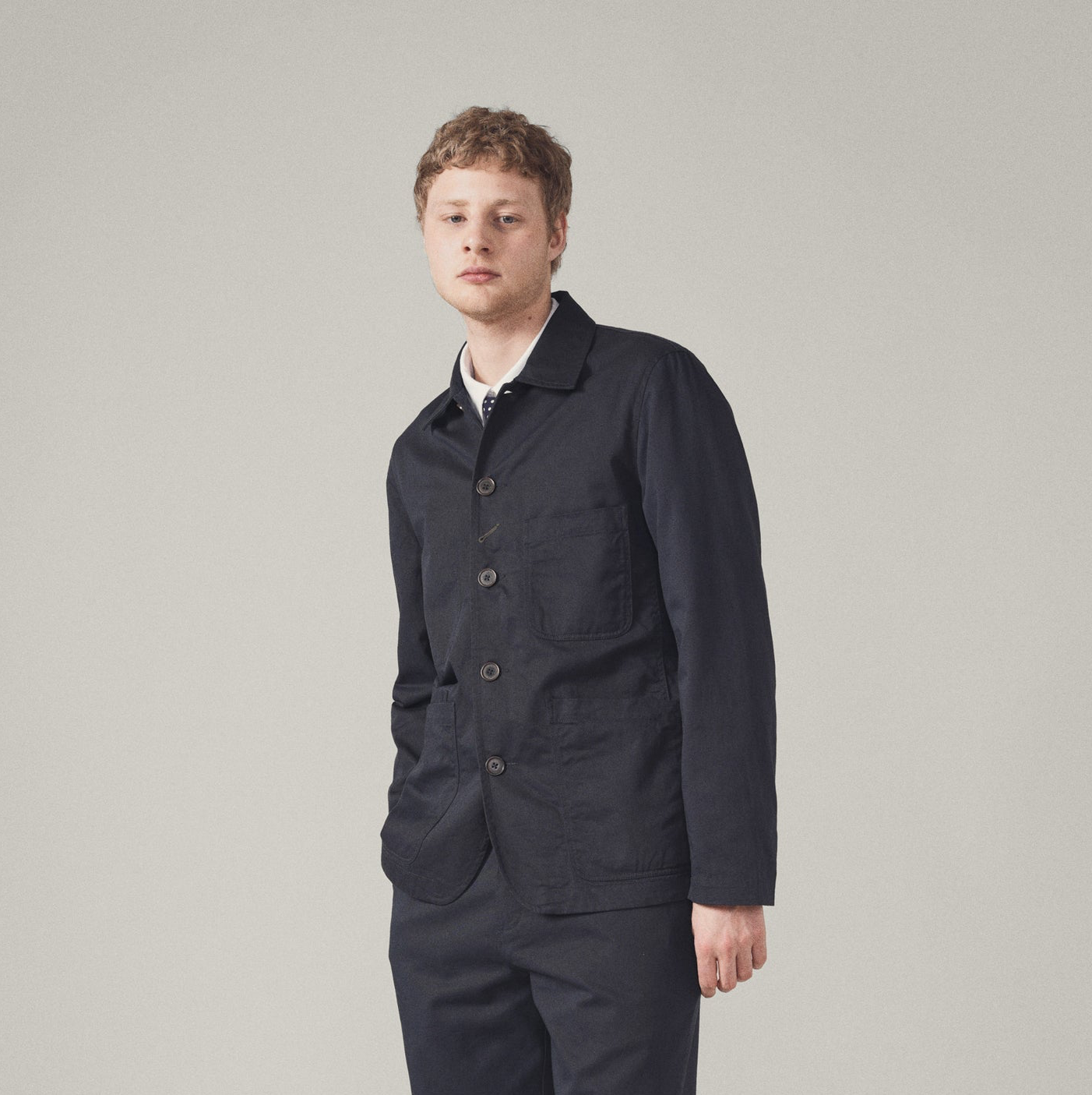 Twill Bakers Jacket - Navy