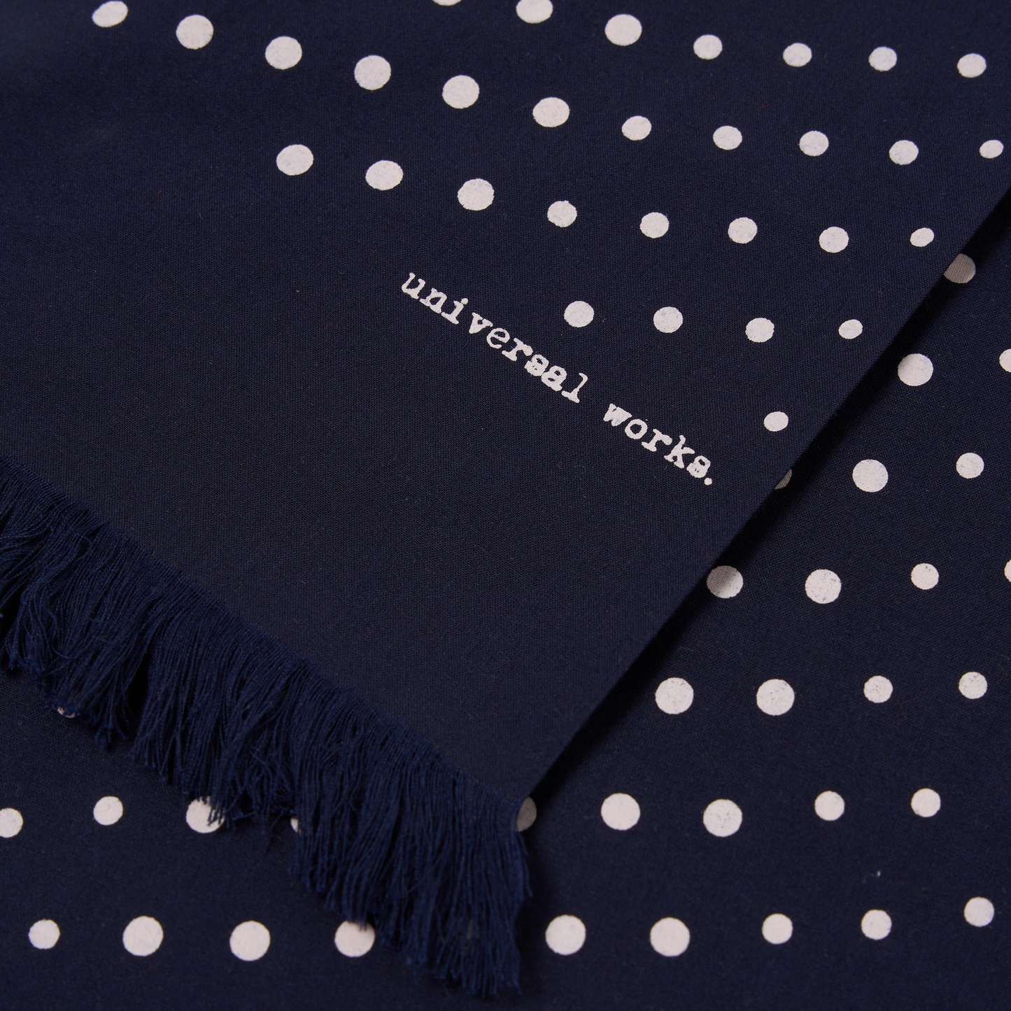 Dot Print Short Scarf - Navy