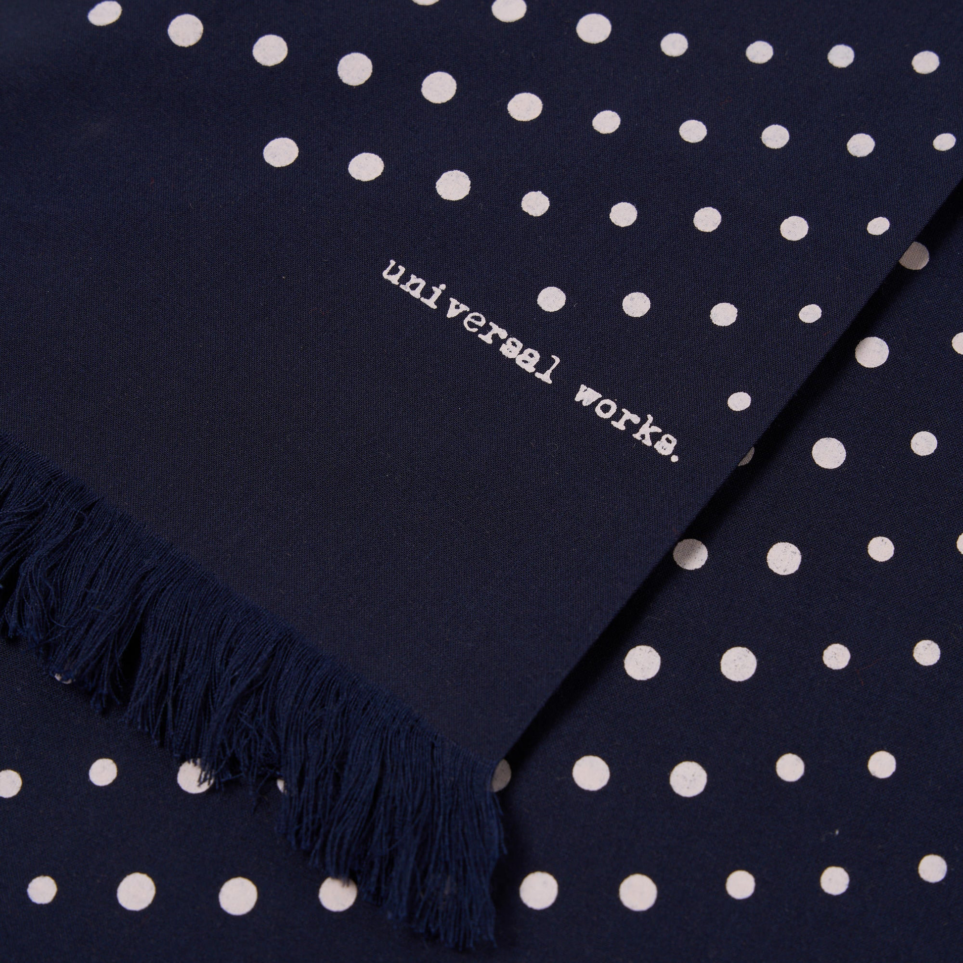 Universal Dot Print Short Scarf - Navy