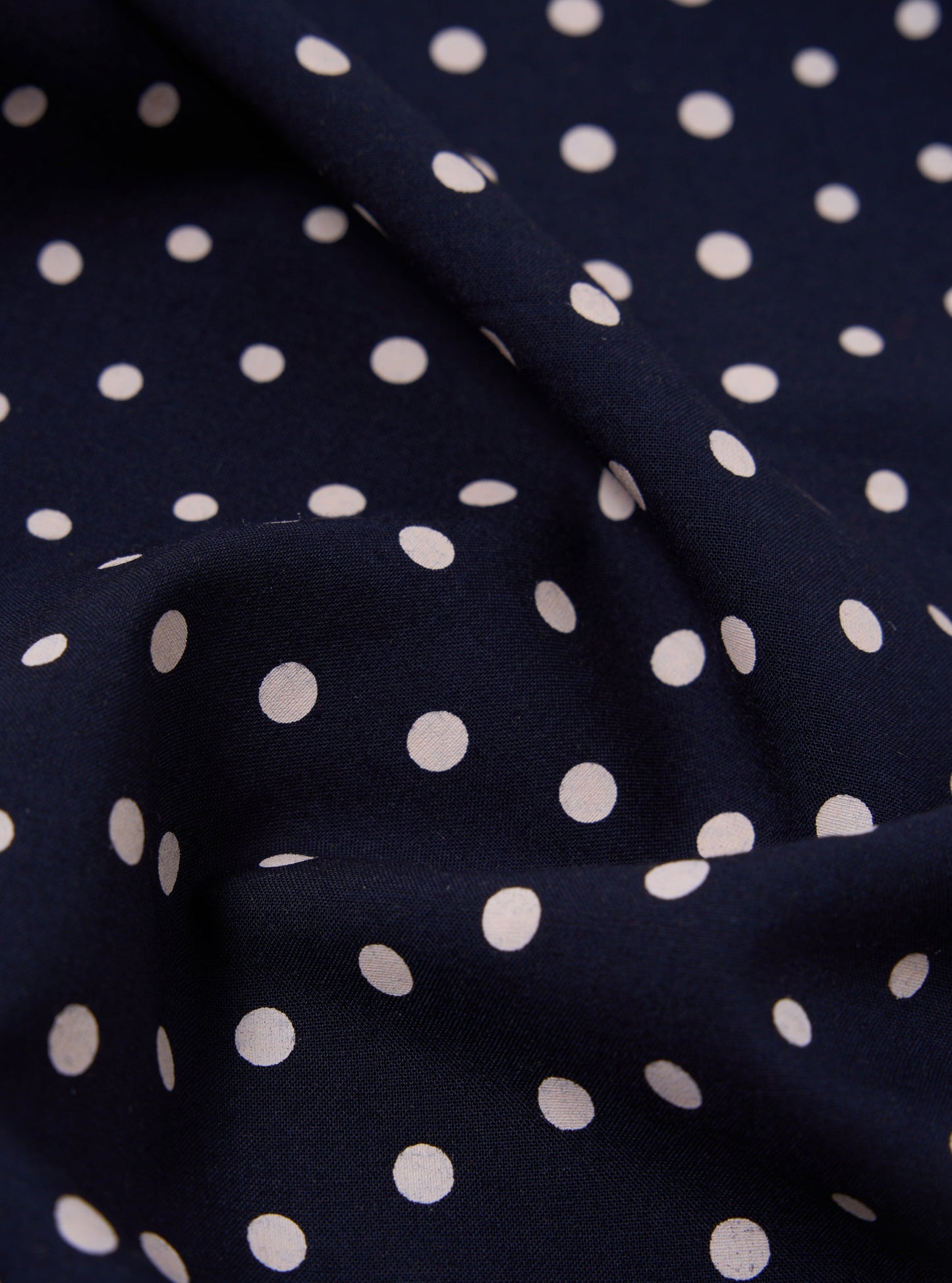 Dot Print Short Scarf - Navy