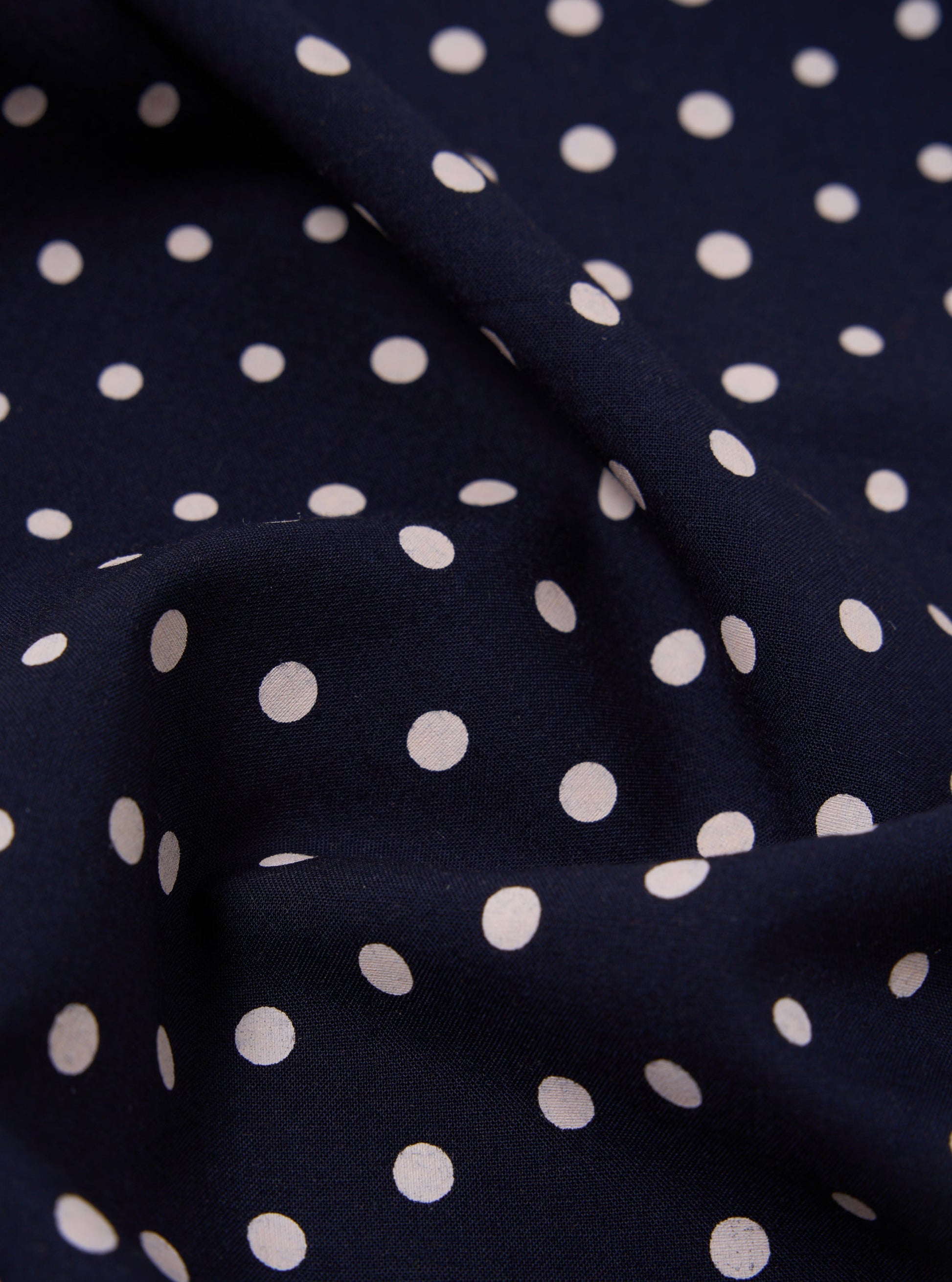 Universal Dot Print Short Scarf - Navy