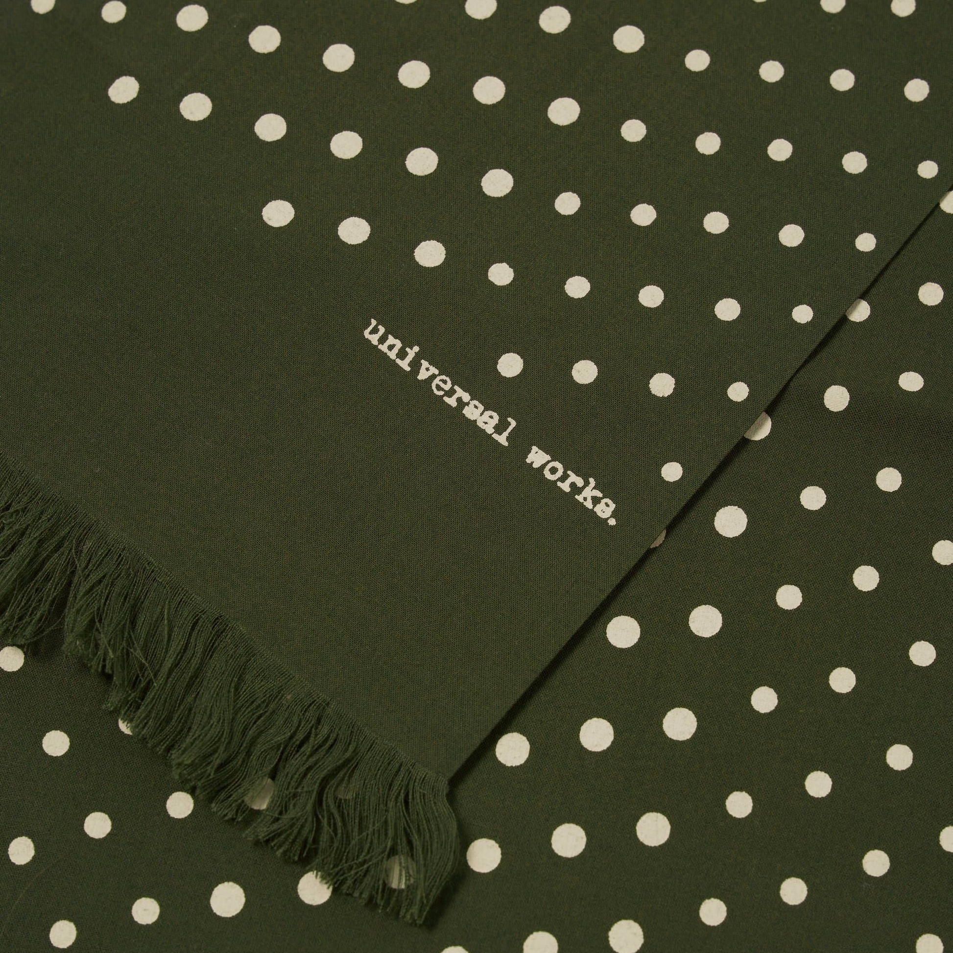 Universal Dot Print Short Scarf - Olive