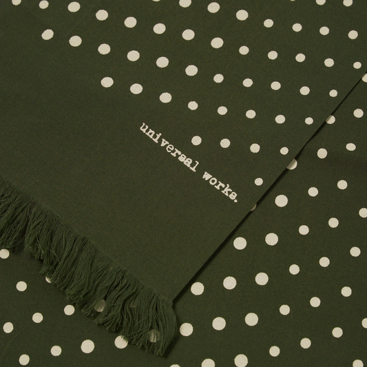 Dot Print Short Scarf - Olive
