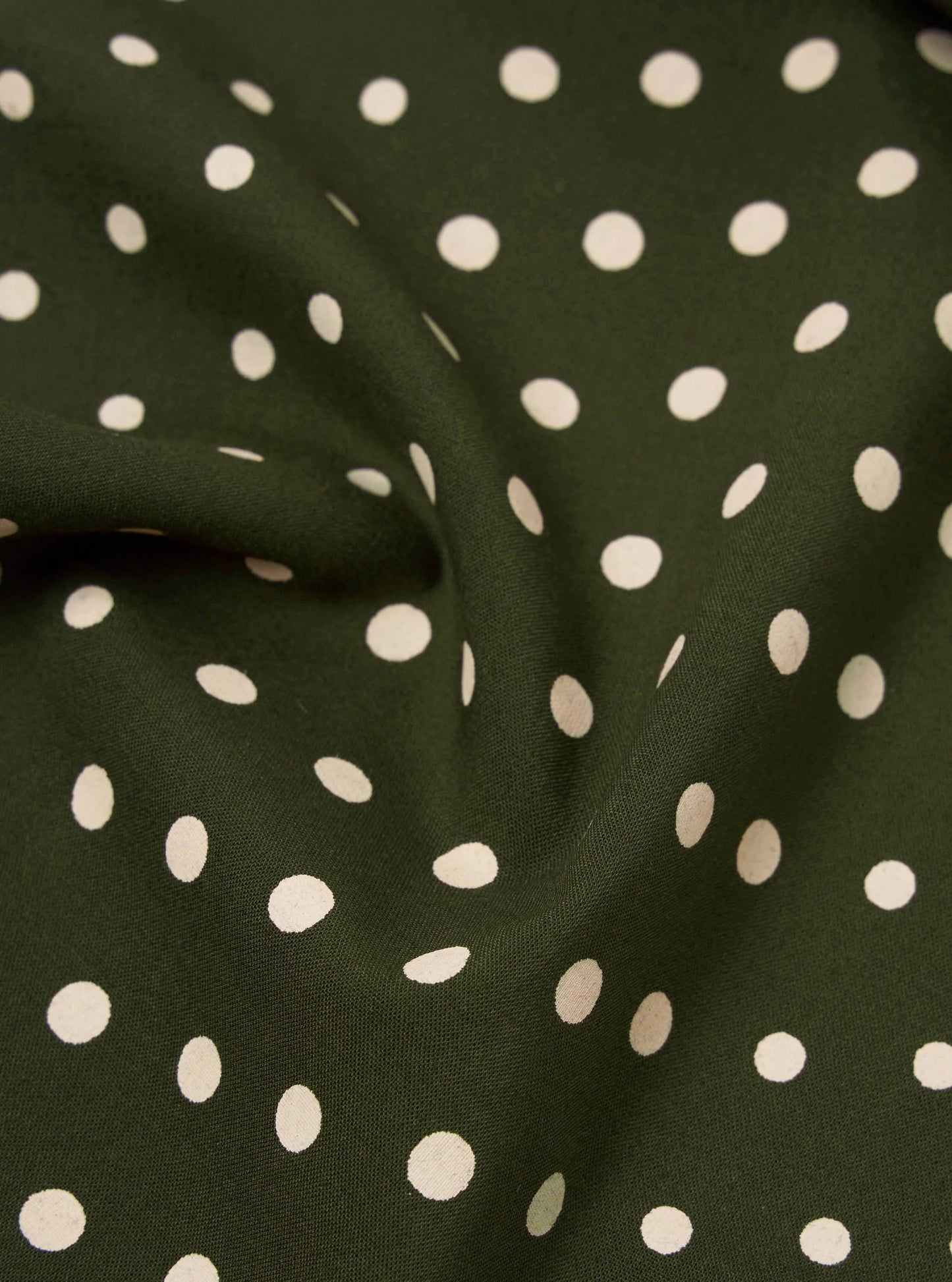 Dot Print Short Scarf - Olive