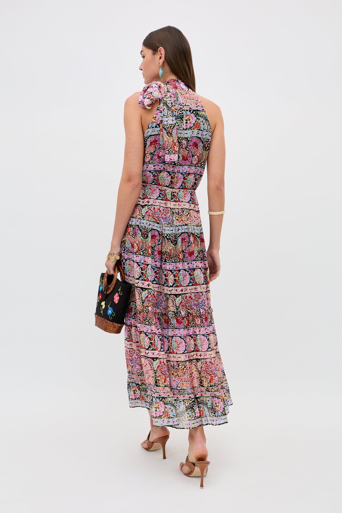 Abi Midi Dress - Cara Stripe Black