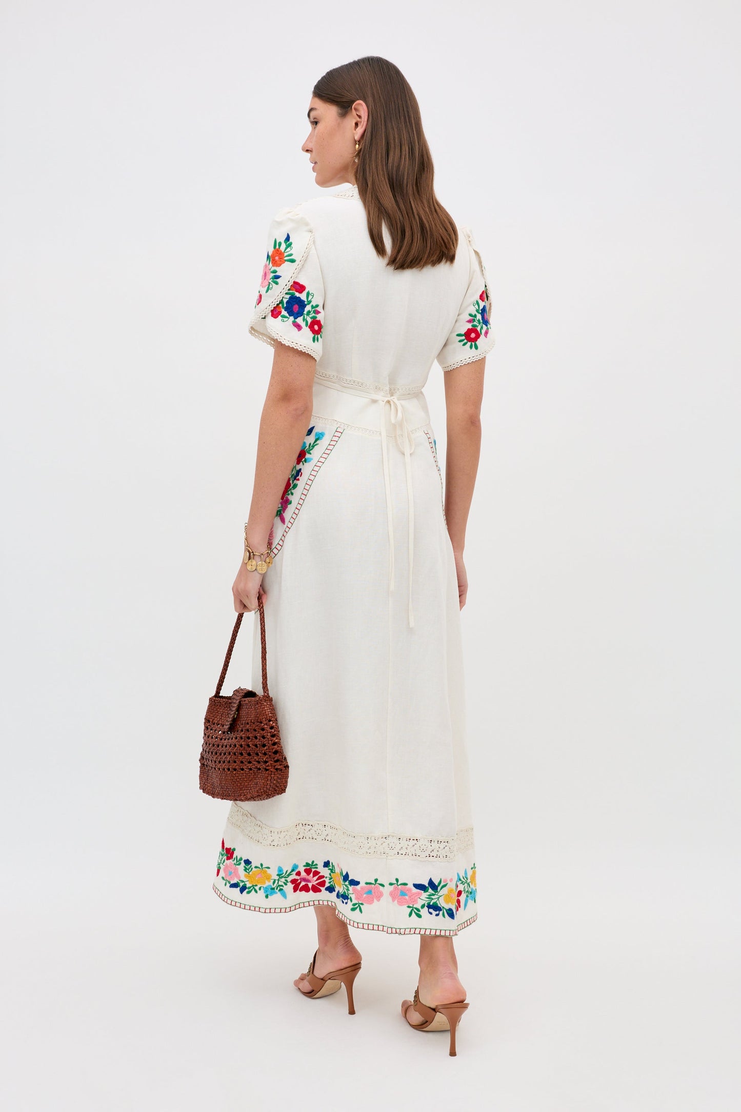 Novara Dress - Anemone Embroidery Cream