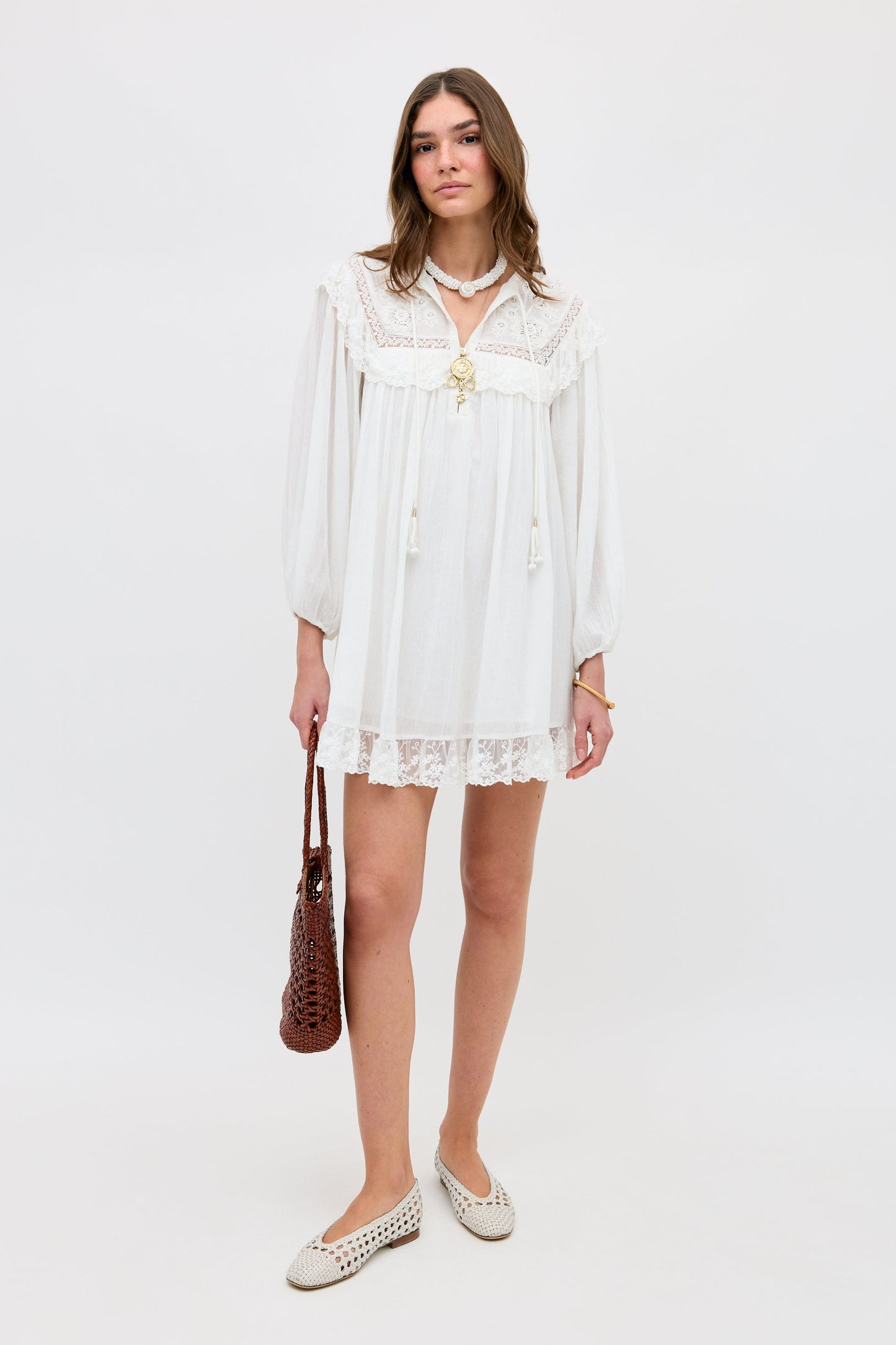 Inez Dress - Lilly Embroidery Ivory