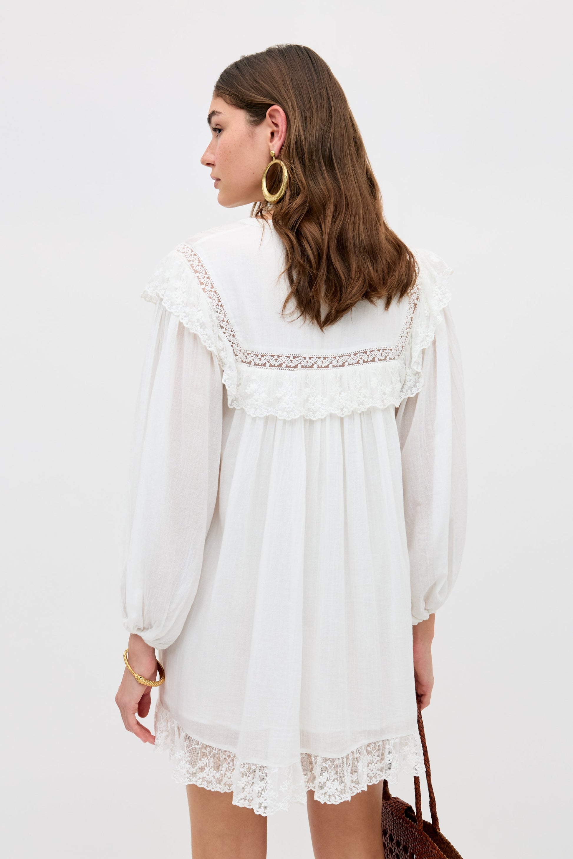 Rixo Inez Dress - Lilly Embroidery Ivory