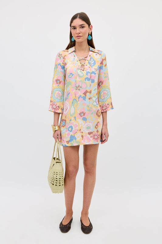 Lucien Dress - Ikat Bloom Yellow