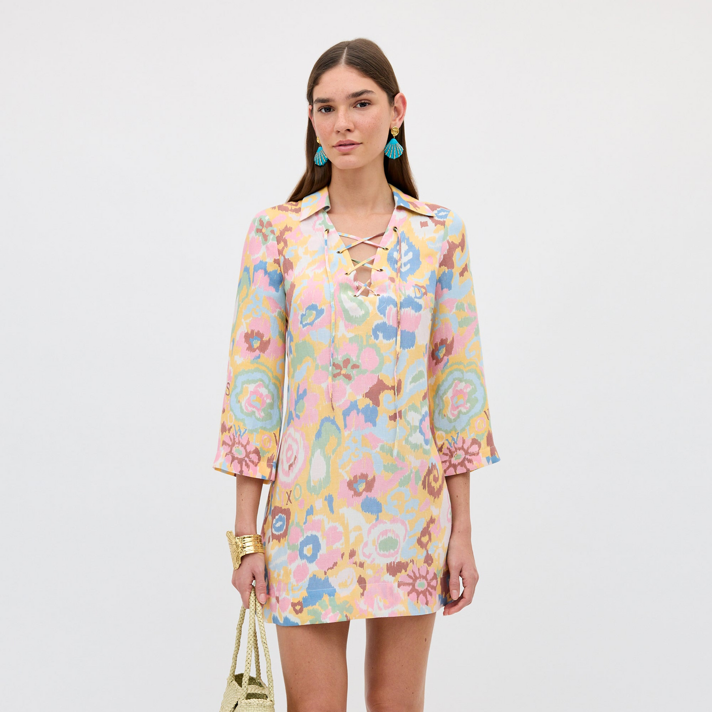 Lucien Dress - Ikat Bloom Yellow