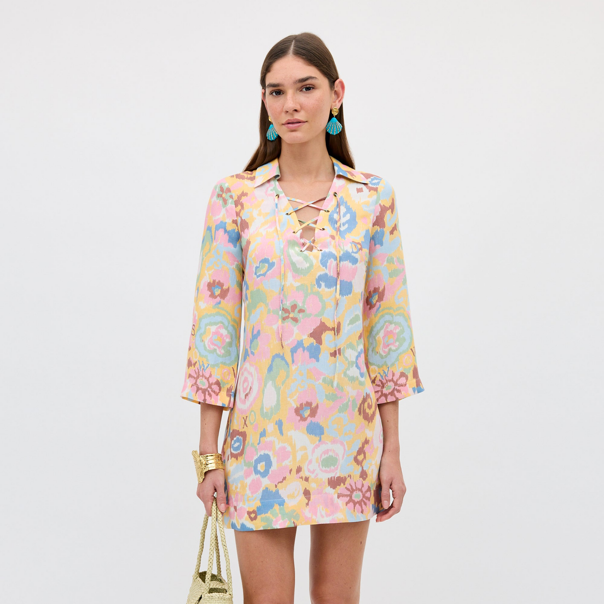 Rixo Lucien Dress - Ikat Bloom Yellow