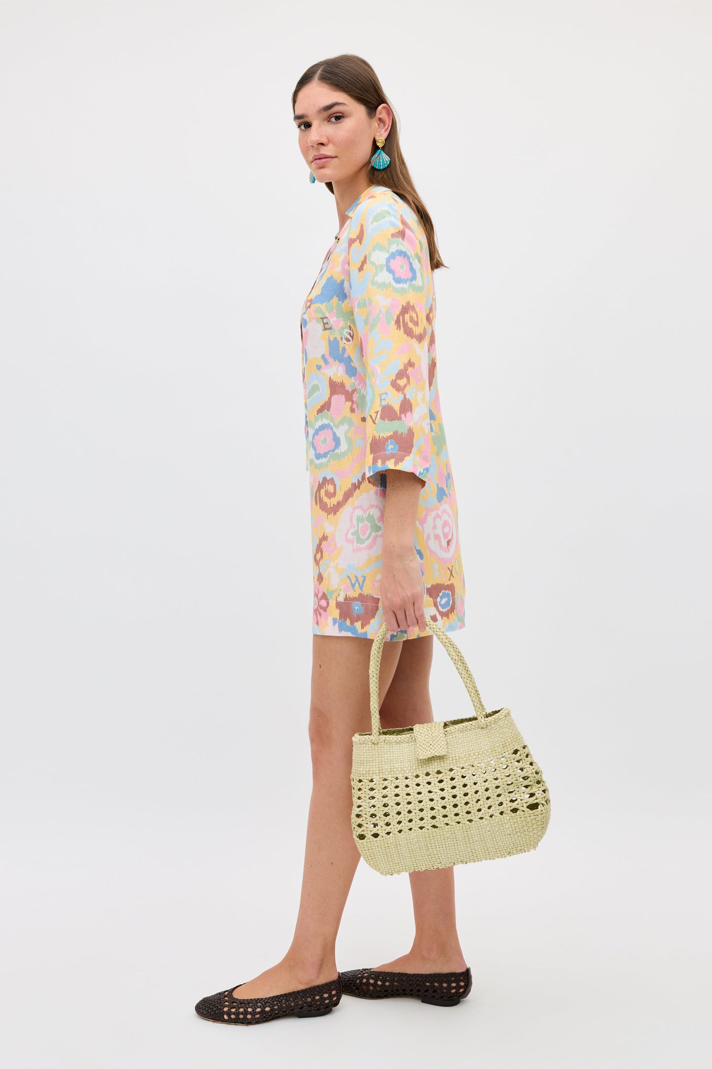 Lucien Dress - Ikat Bloom Yellow