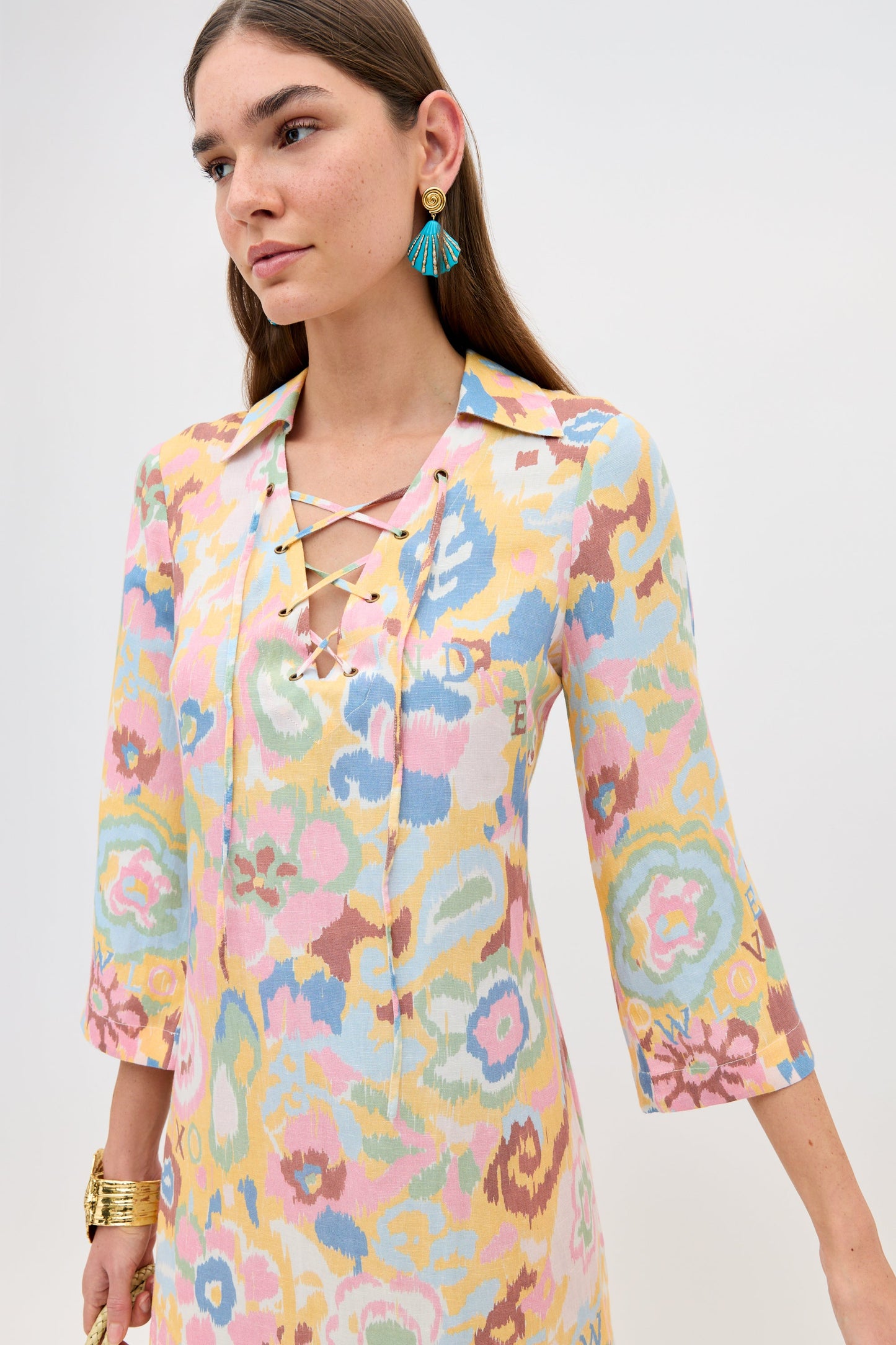 Lucien Dress - Ikat Bloom Yellow