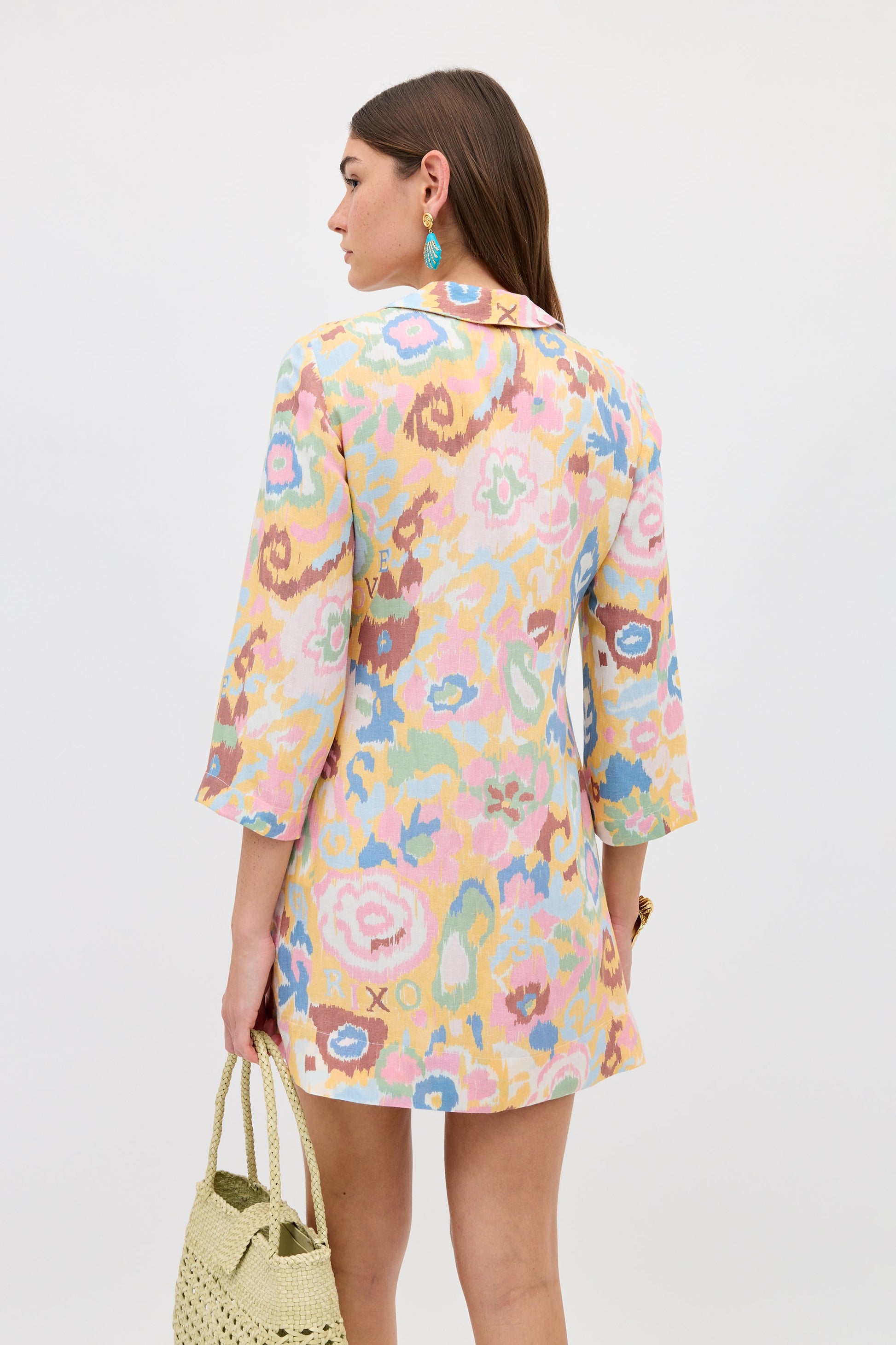 Rixo Lucien Dress - Ikat Bloom Yellow