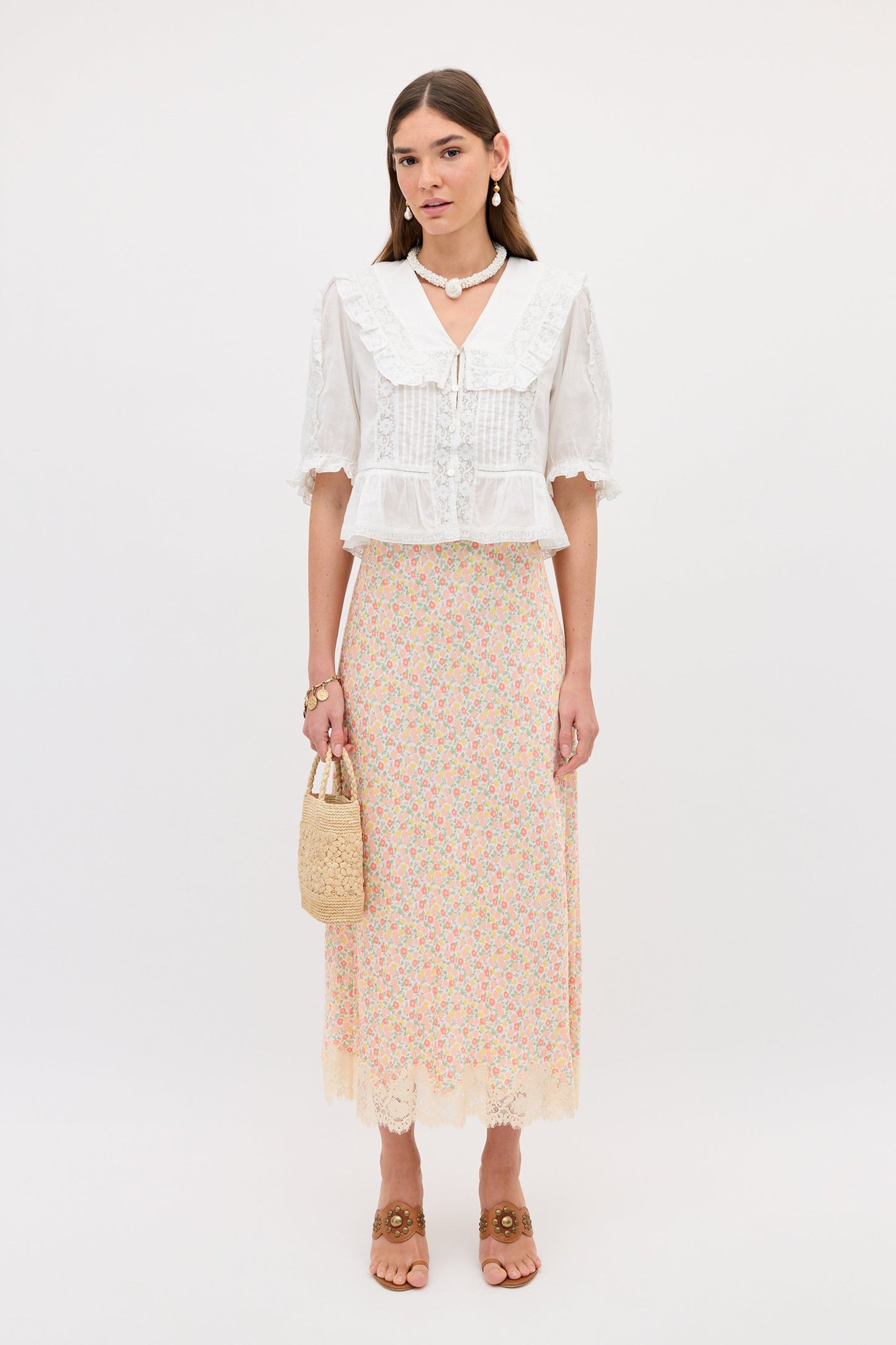 Matilde Skirt - Katie Floral Cream