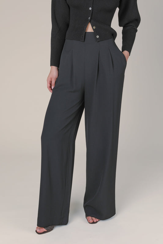 Nellie High Waist Trouser - Black