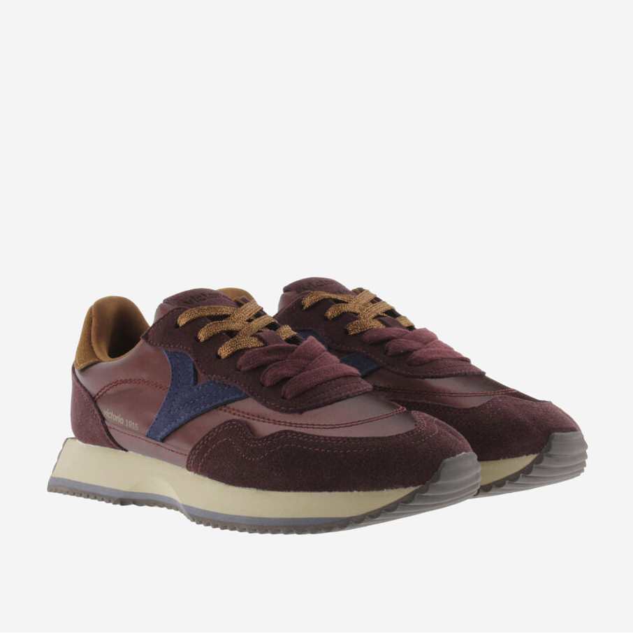 Victoria Cosmos Nylon Metal & Serrage Sneakers - Bordeaux