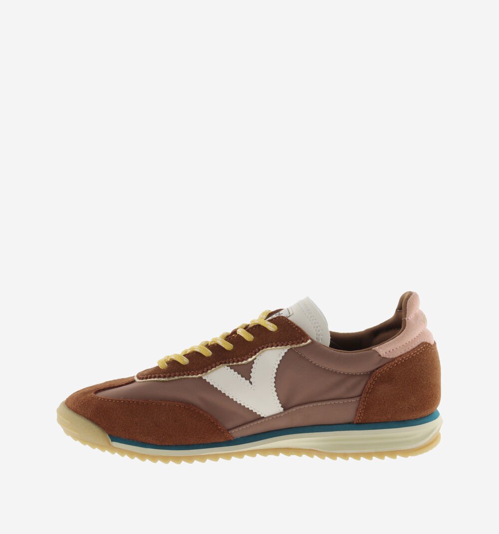 Saturno Nylon & Suede Trainers - Terra