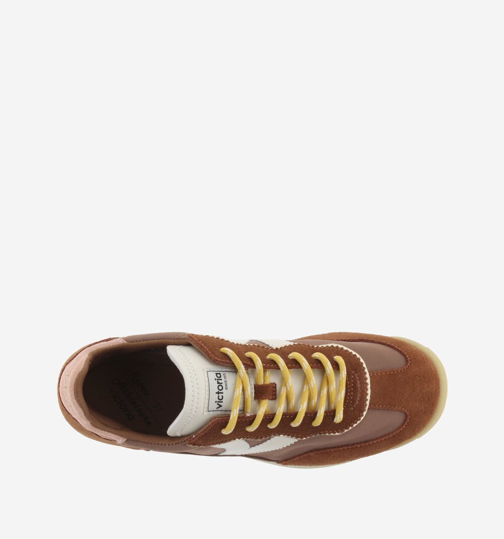 Saturno Nylon & Suede Trainers - Terra