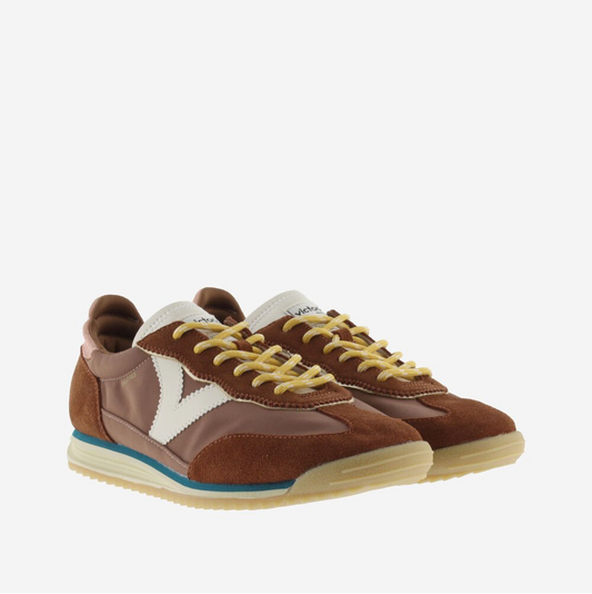 Saturno Nylon & Suede Trainers - Terra