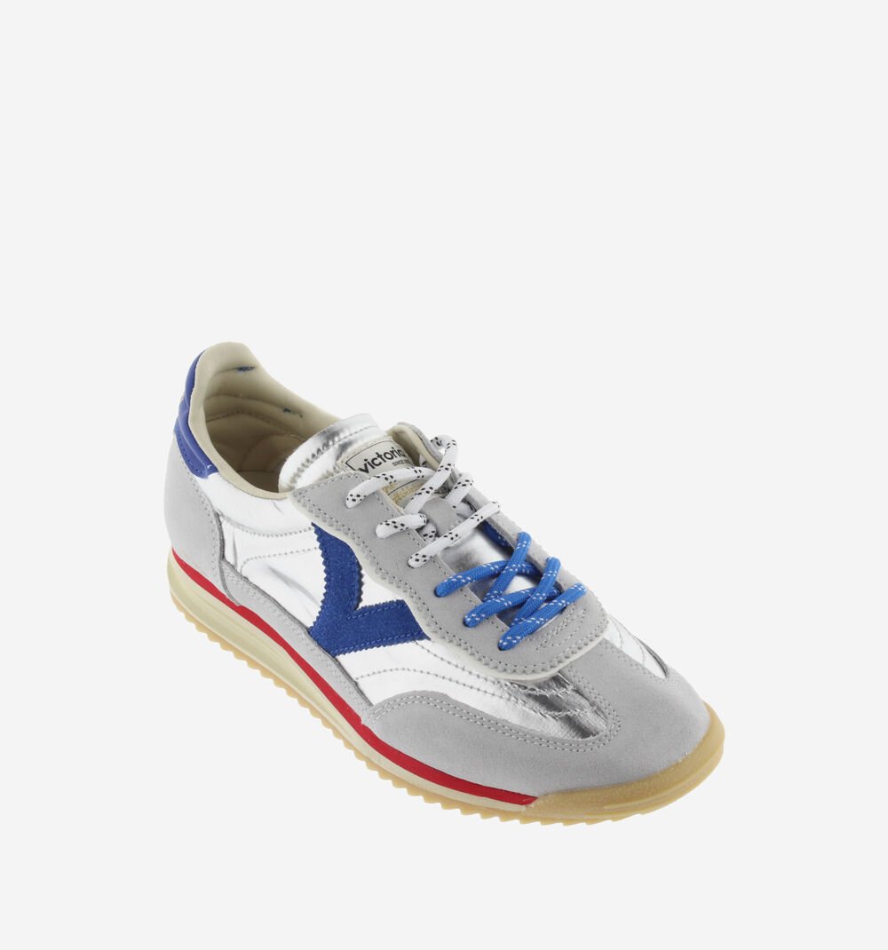 Saturno Metallic, Nylon & Suede - Plata